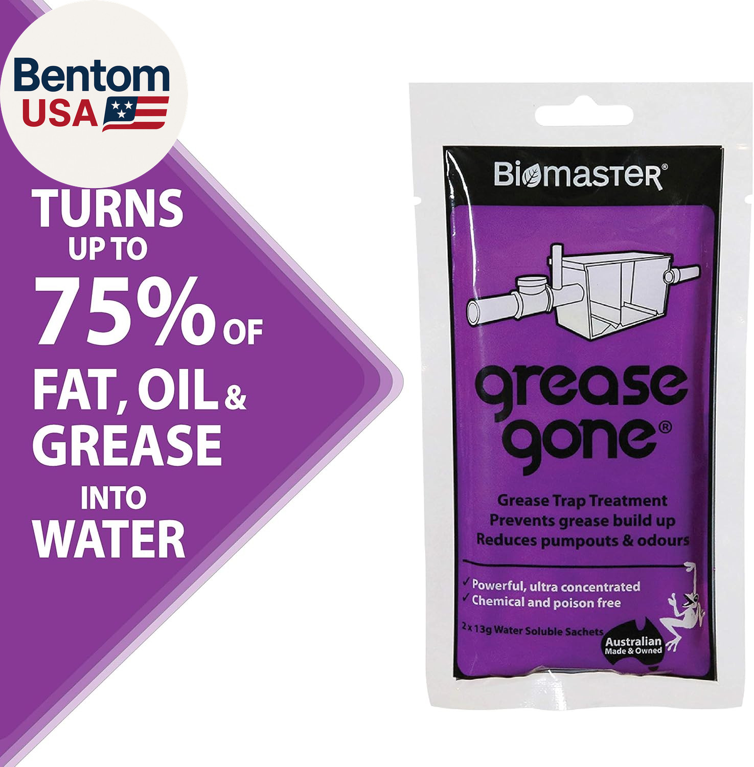 Grease Gone Grease Trap Cleaner Treatment, Turns Fat, Oil and Grease to Water, R