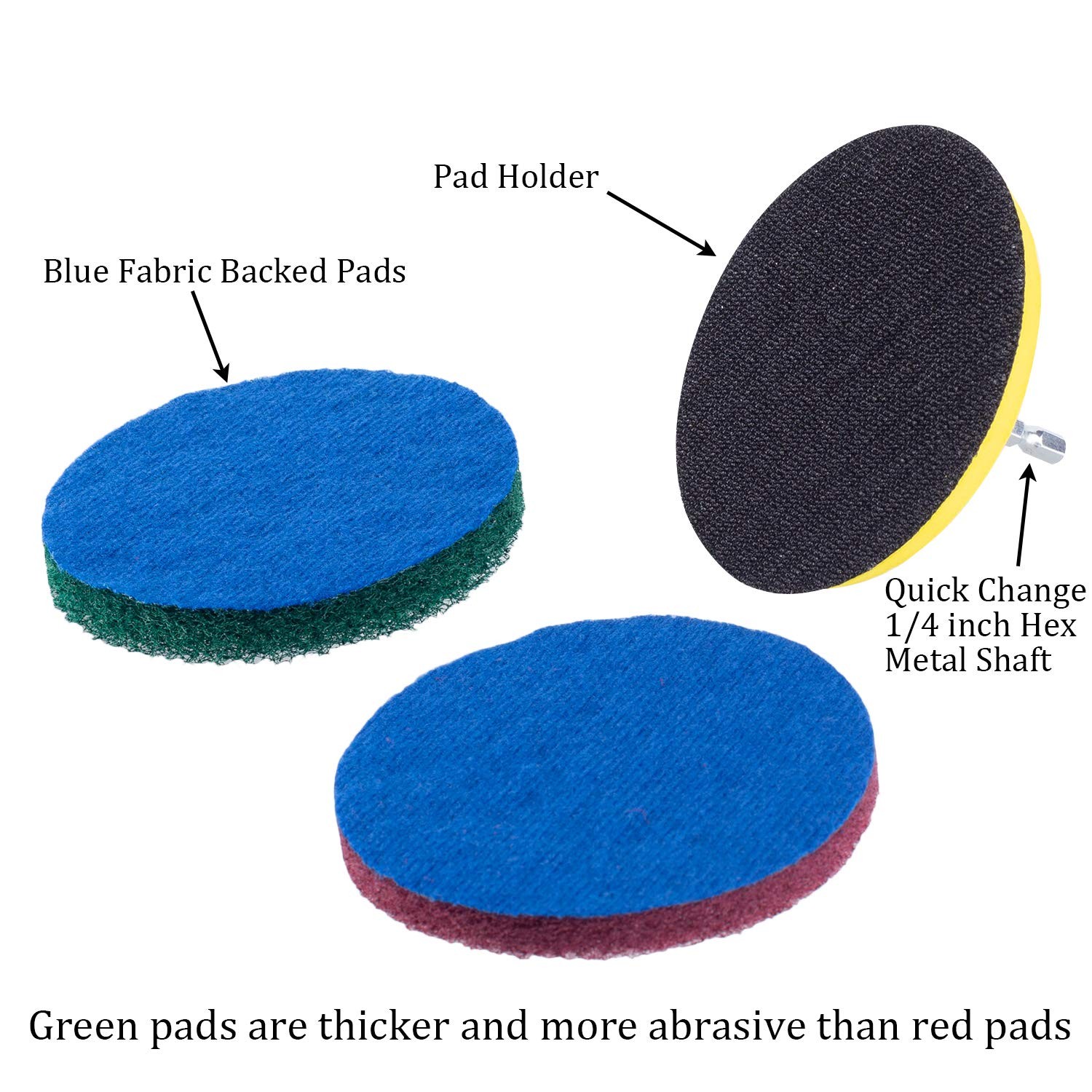 4 Inch Drill Power Brush Tile Scrubber Scouring Pads Cleaning Kit, Includes A…