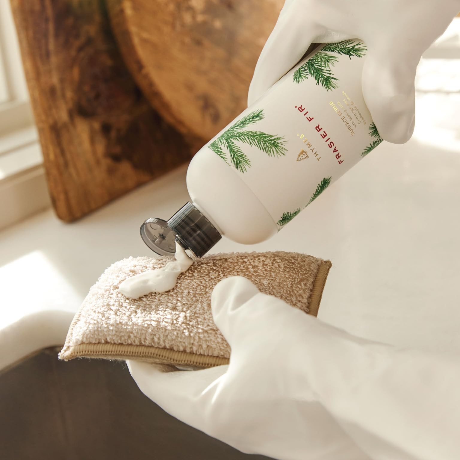 Thymes Soft Surface Scrub – Frasier Fir – Multipurpose Surface Cleaner –