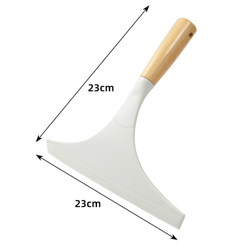 Glass and Window Scraper with Wooden Handle and Soft TPR Blade for Home Use