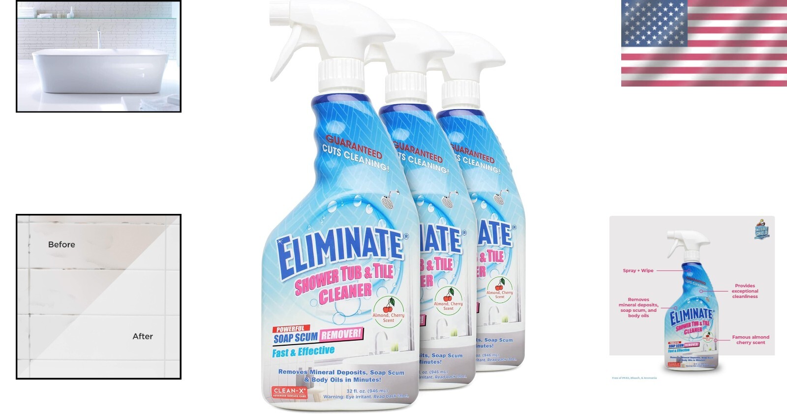 Invisible Shield 32 oz Shower & Tile Cleaner – Foaming Formula with Cherry Scent