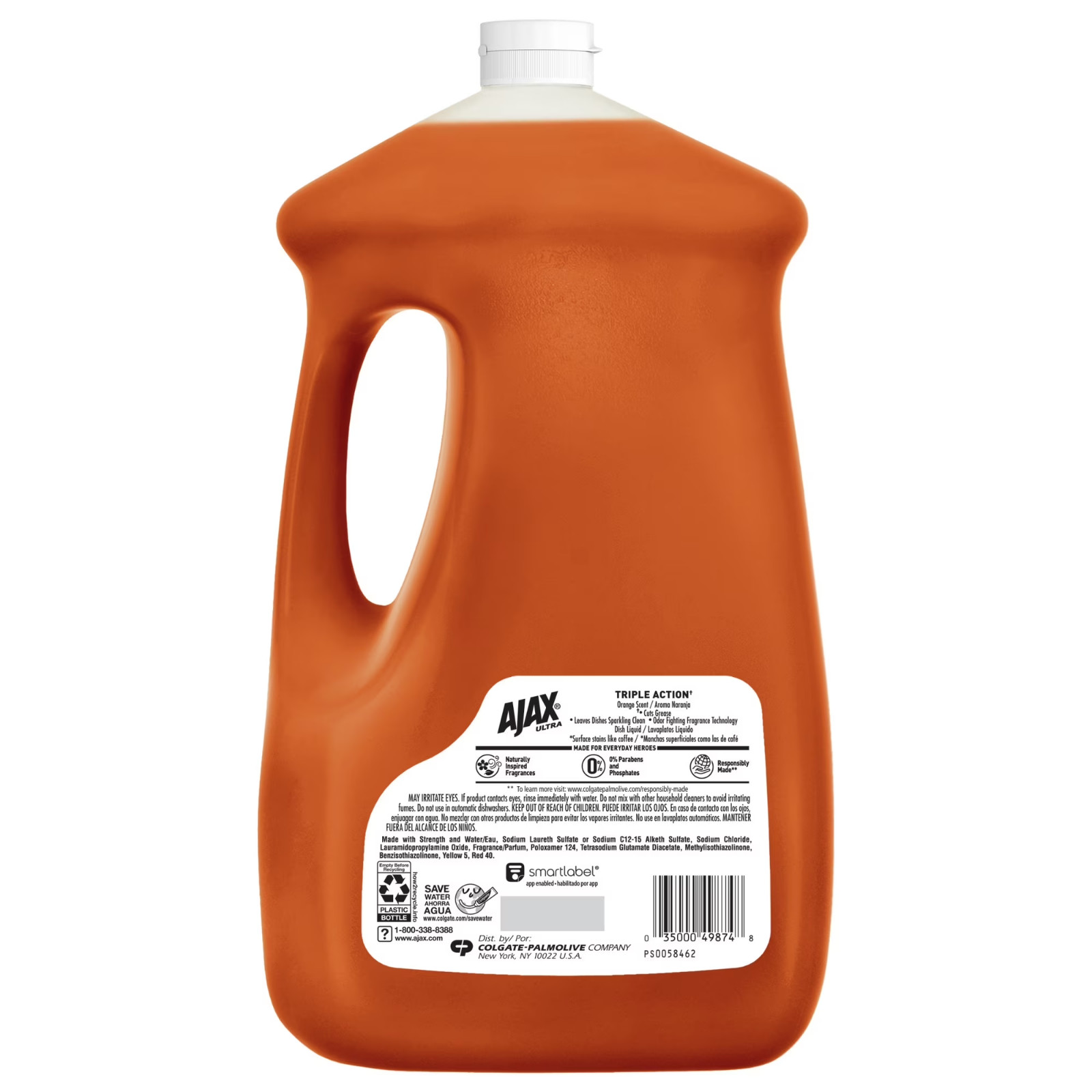Ajax Ultra Liquid Dish Soap Orange Scent, Triple Action, 90 fl oz Bottle