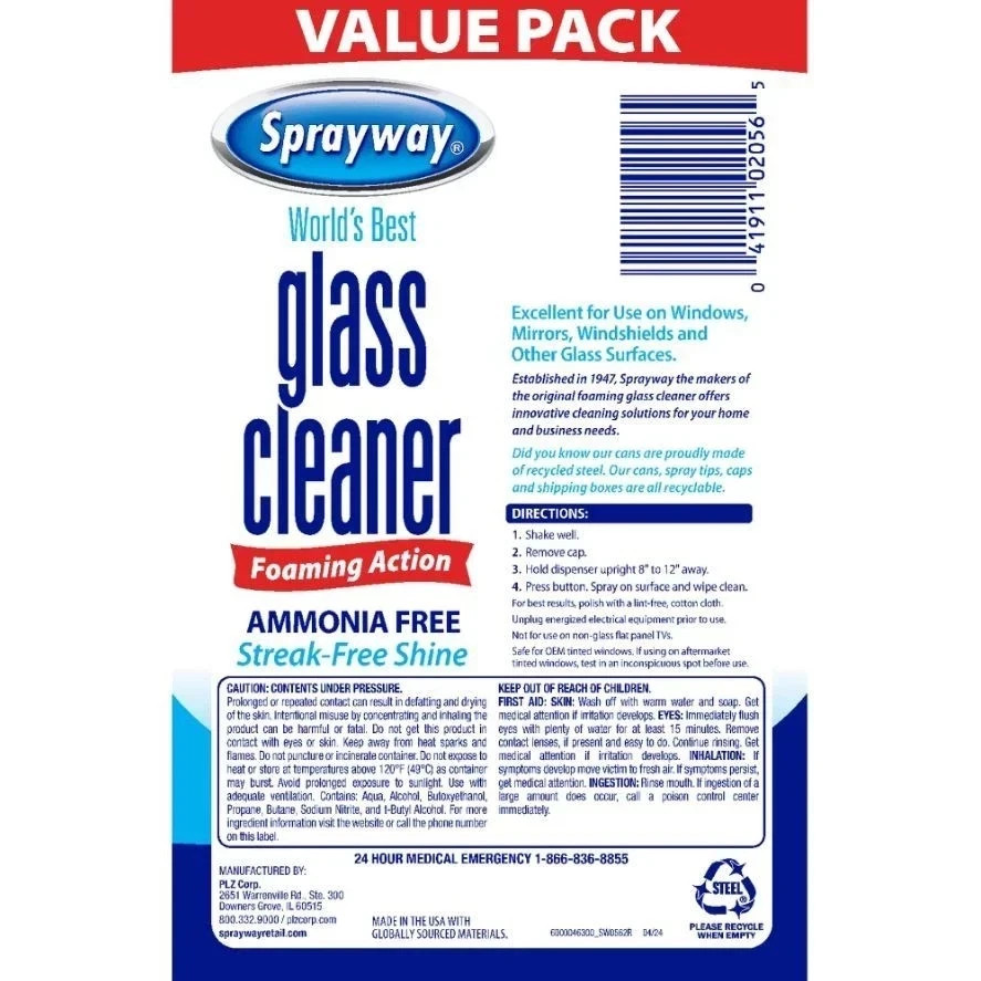 Sprayway World’s Best Glass Cleaner – 2×19 oz, Pack of 2