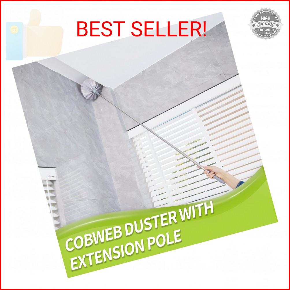 IVYROLL Cobweb Duster with Extension Pole, Spider Web Brush & Ceiling Cleaning K