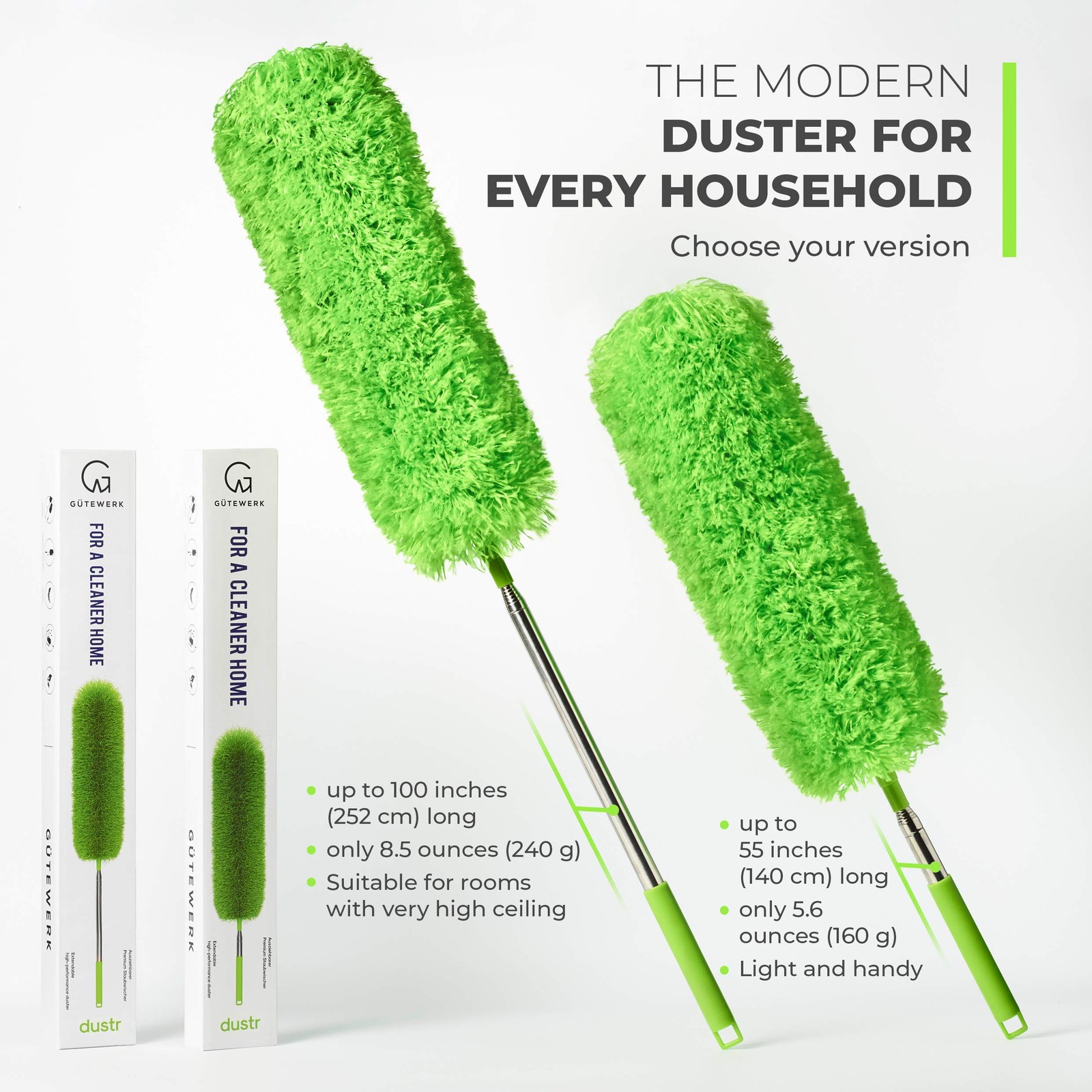 Extendable Microfiber Feather Duster, Feather Dusters for Cleaning, Ceiling F…