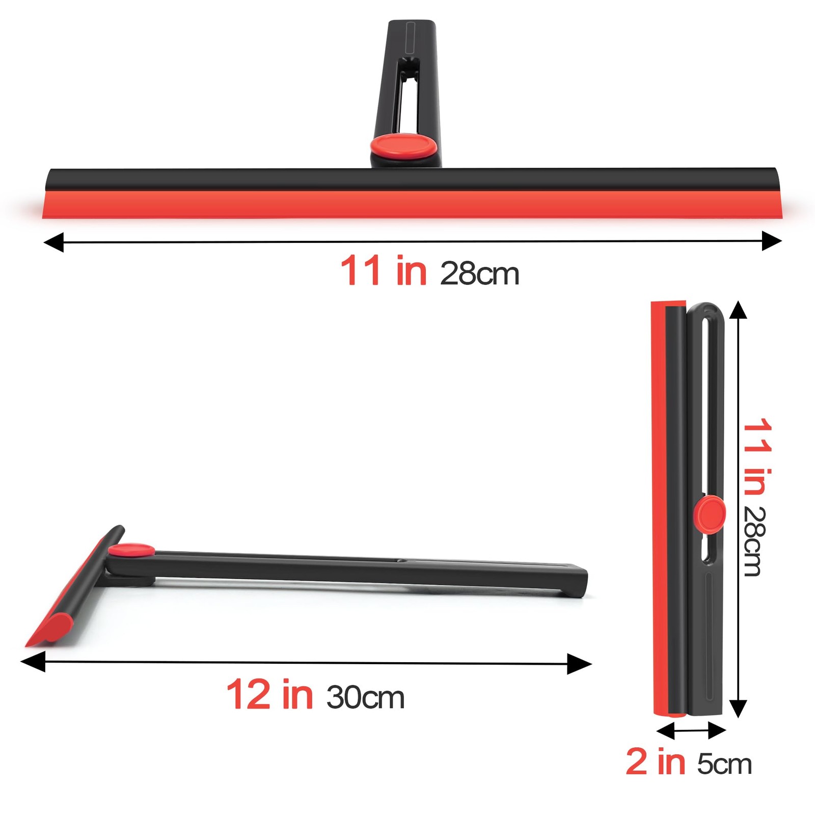 Shower Squeegee for Glass Doors with 2 Pack Multi-Purpose 360° Rotating Windo…