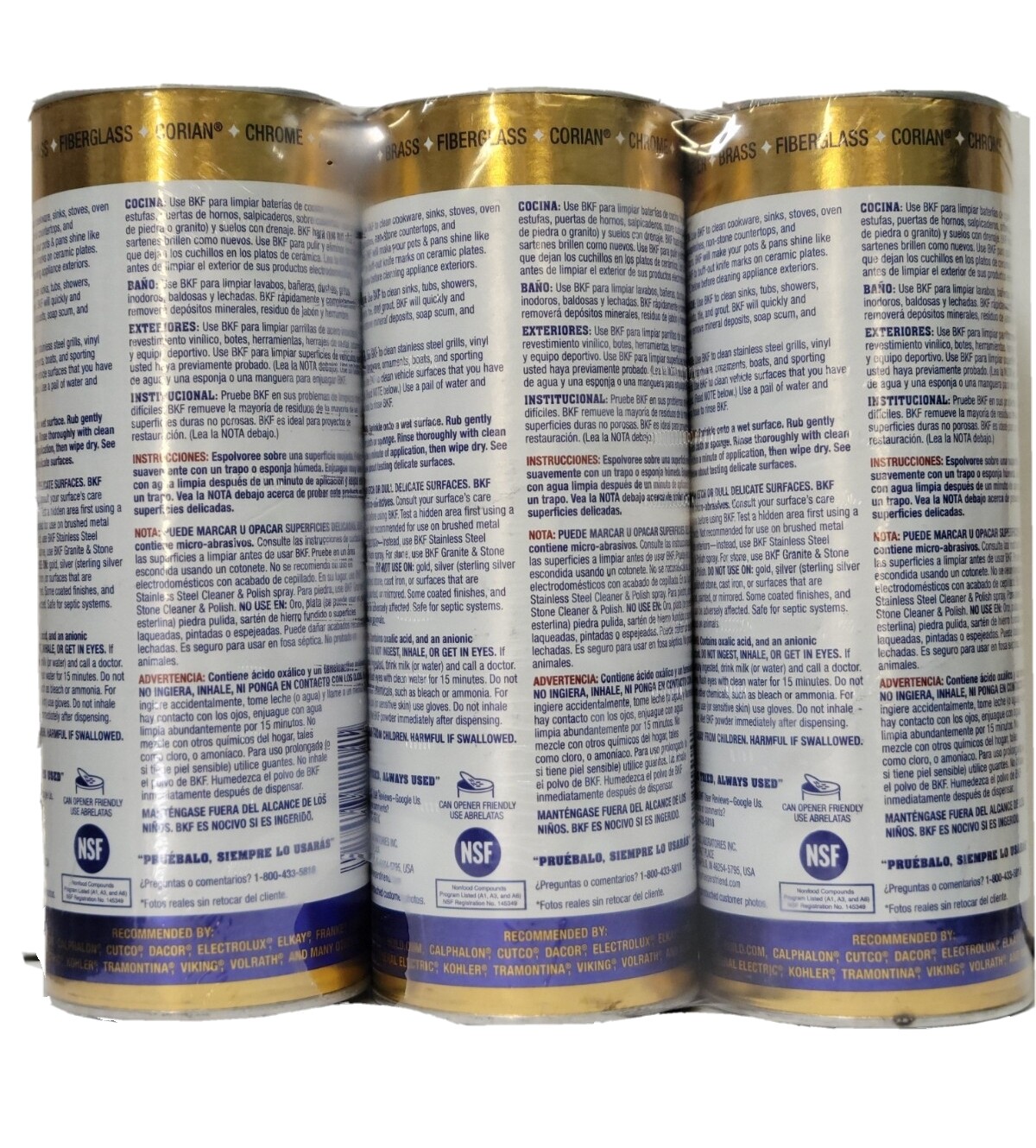 Bar Keepers Friend Stainless steel Sinks Cleanser and Polish Powder 3 PKS 21 Oz