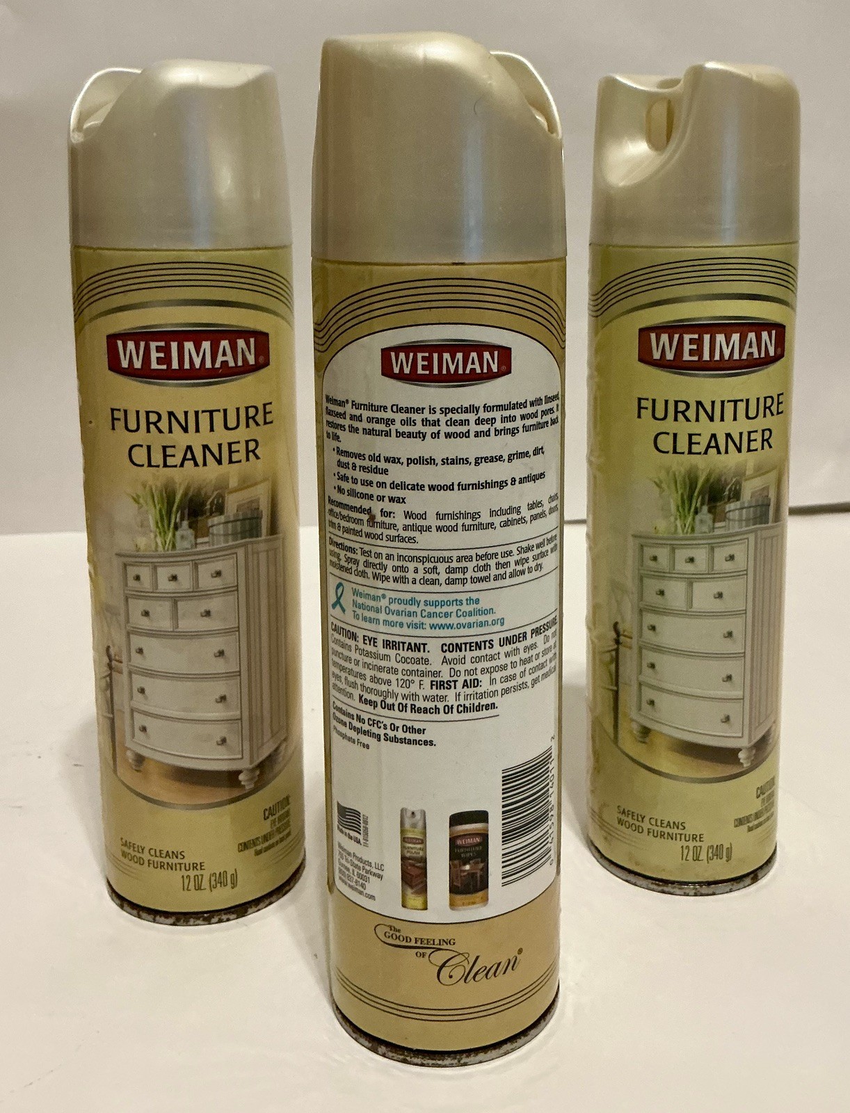3 x Weiman Furniture Cleaner Spray 12 oz Size Brand New DISCONTINUED