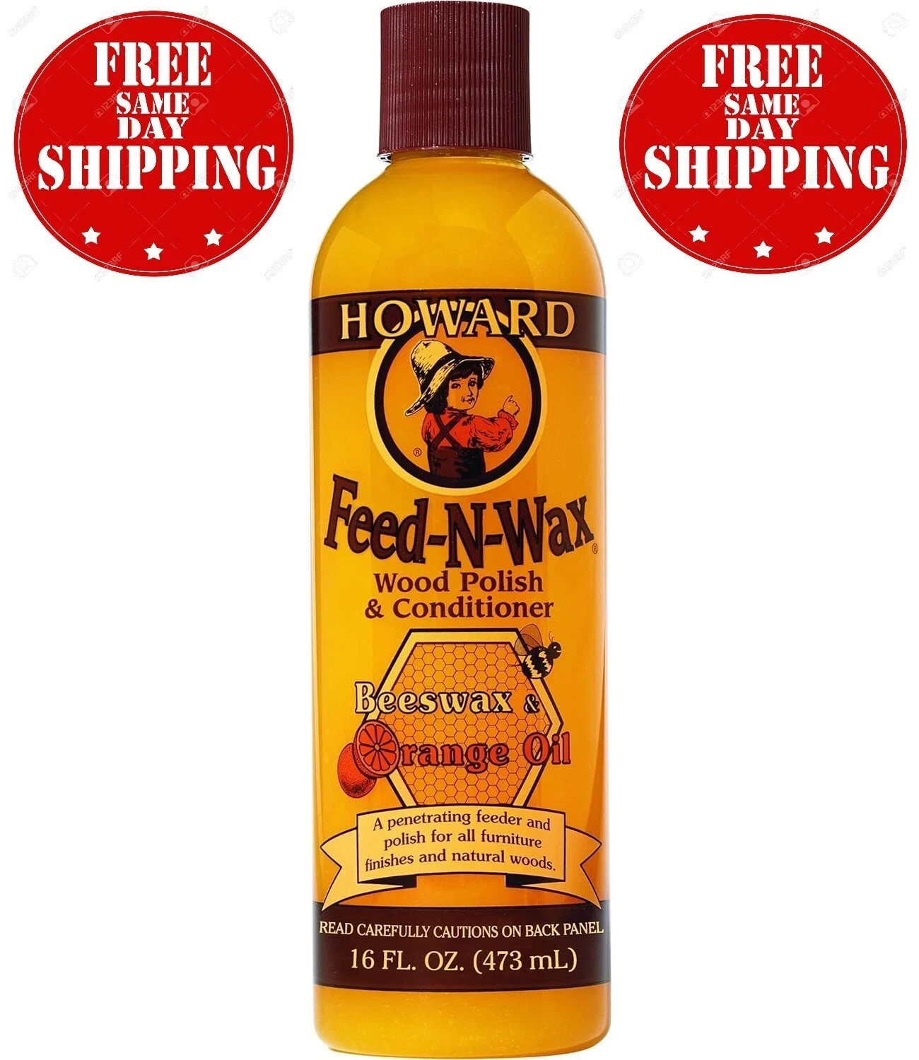 Howard Feed-N-Wax Wood Polish and Conditioner, 16-Ounce