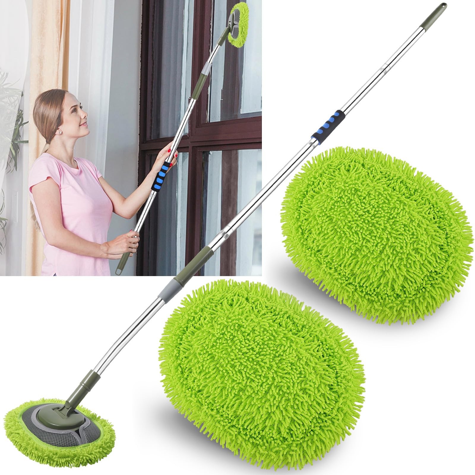 Wall Cleaner, Wall Cleaner Mop Green Mop for Walls Max 66’’ Wall Mop with Lon…