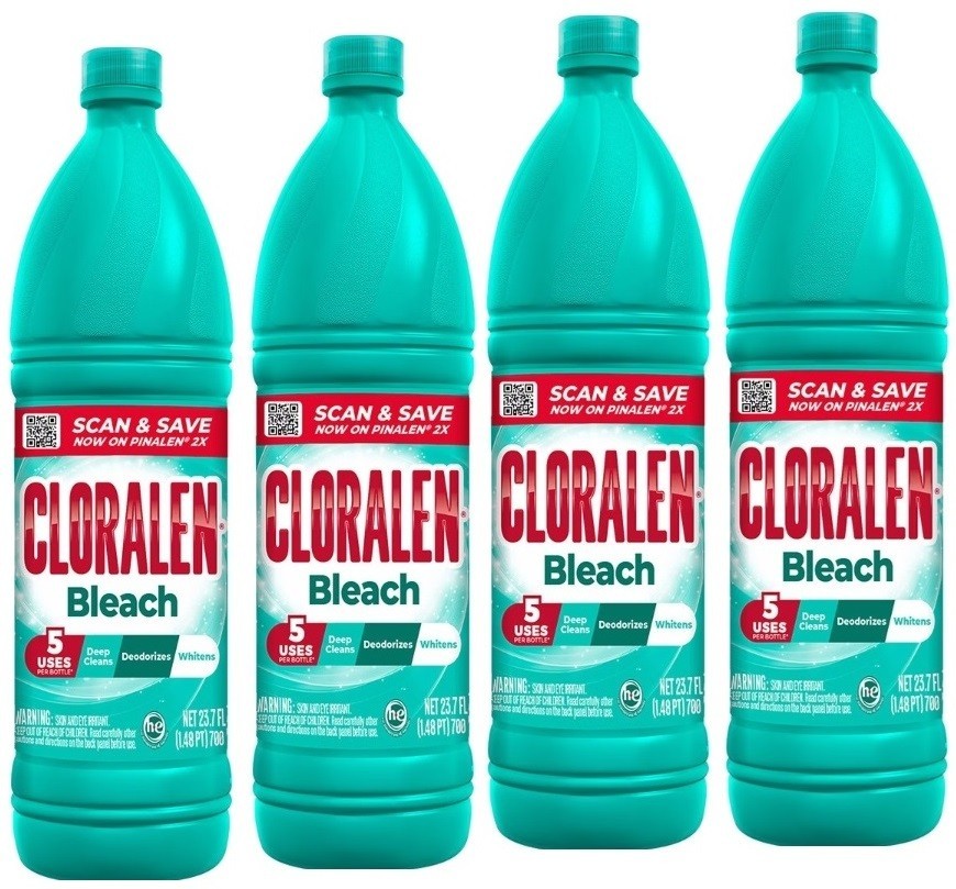 4 PACK- Deep Cleaning, Deodorizing & Whitening Liquid Bleach 23.7 Oz (Each)