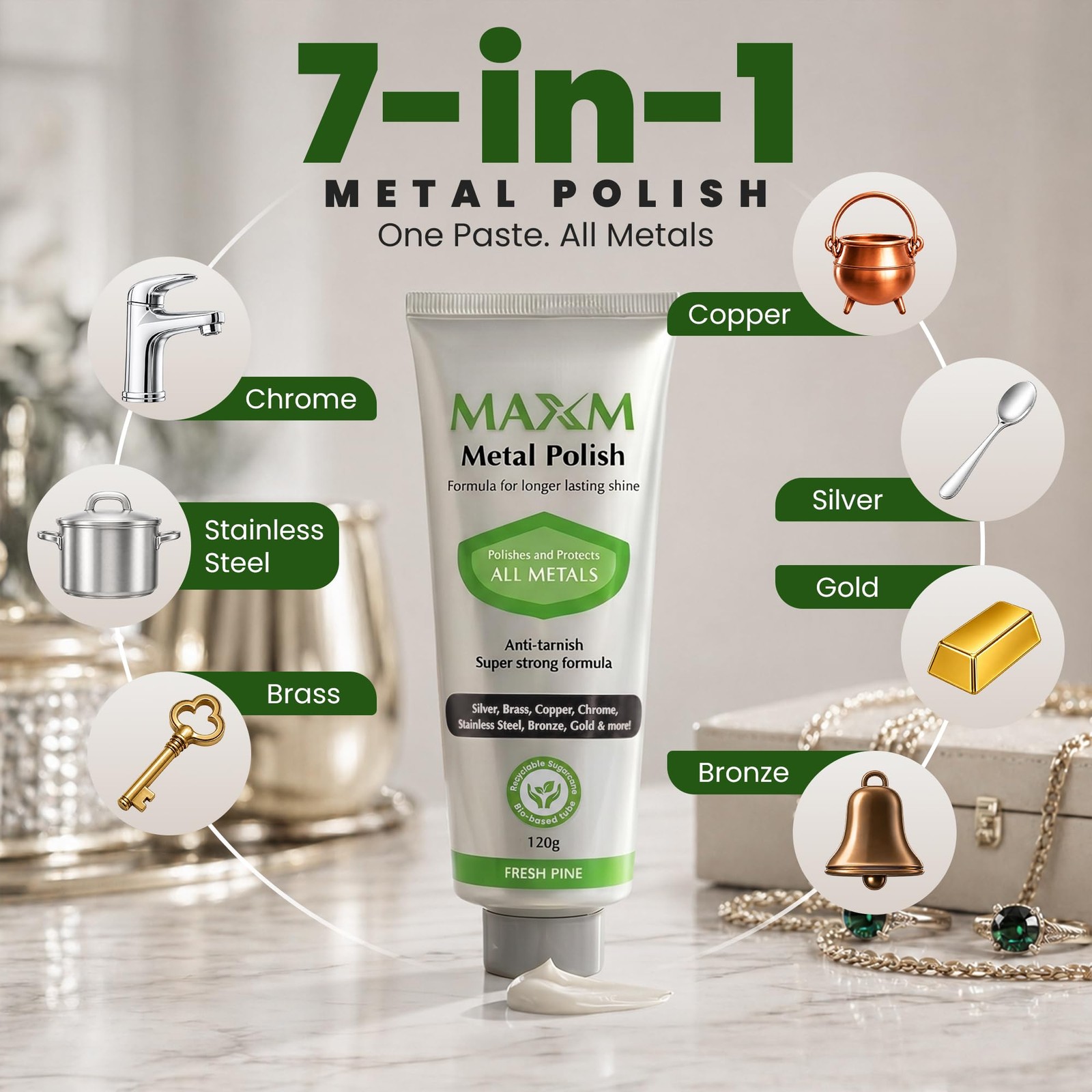 Metal Polish Paste for Stainless Steel Polish, Chrome Polish & Aluminum Polis…