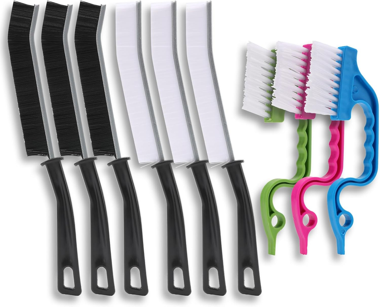 9Pc Crevice Cleaning Brush Bathroom Gap Brush Hand-Held Groove Gap Cleaning Tool
