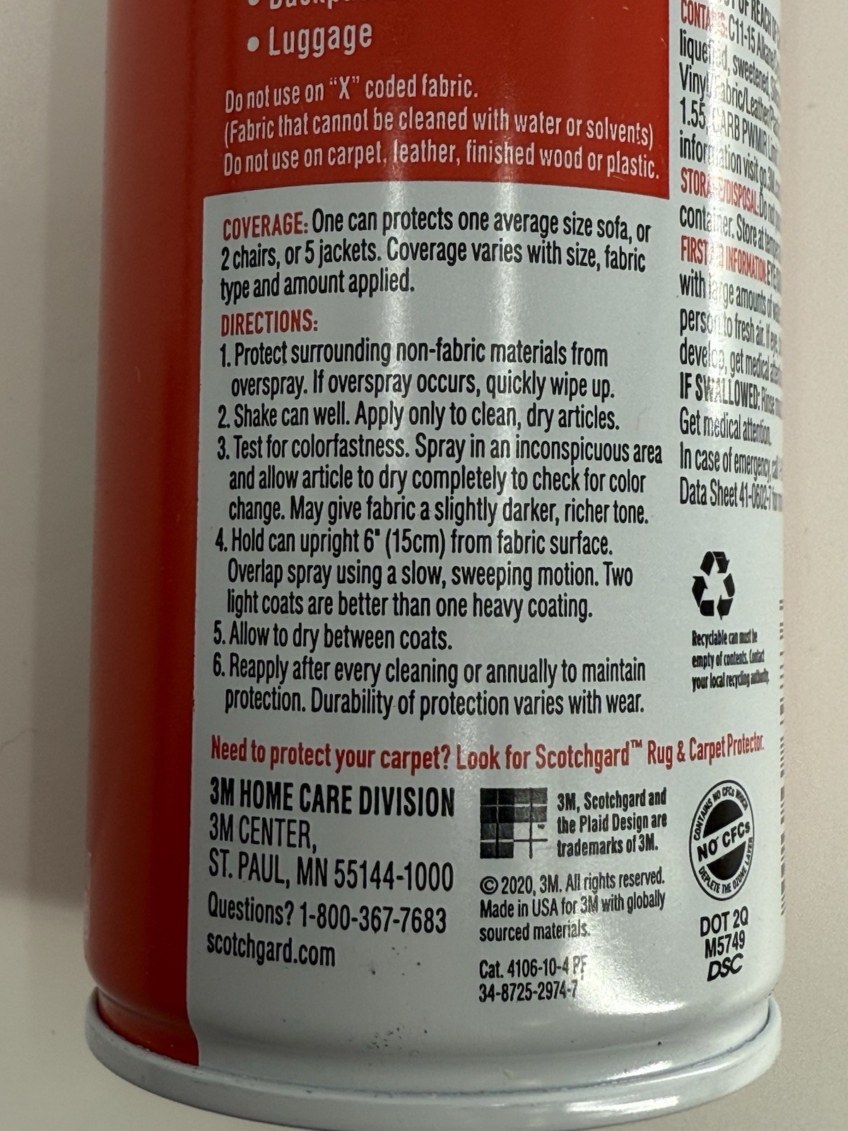 Scotchgard Fabric and Upholstery Protector, 2 Cans 10 Oz Each