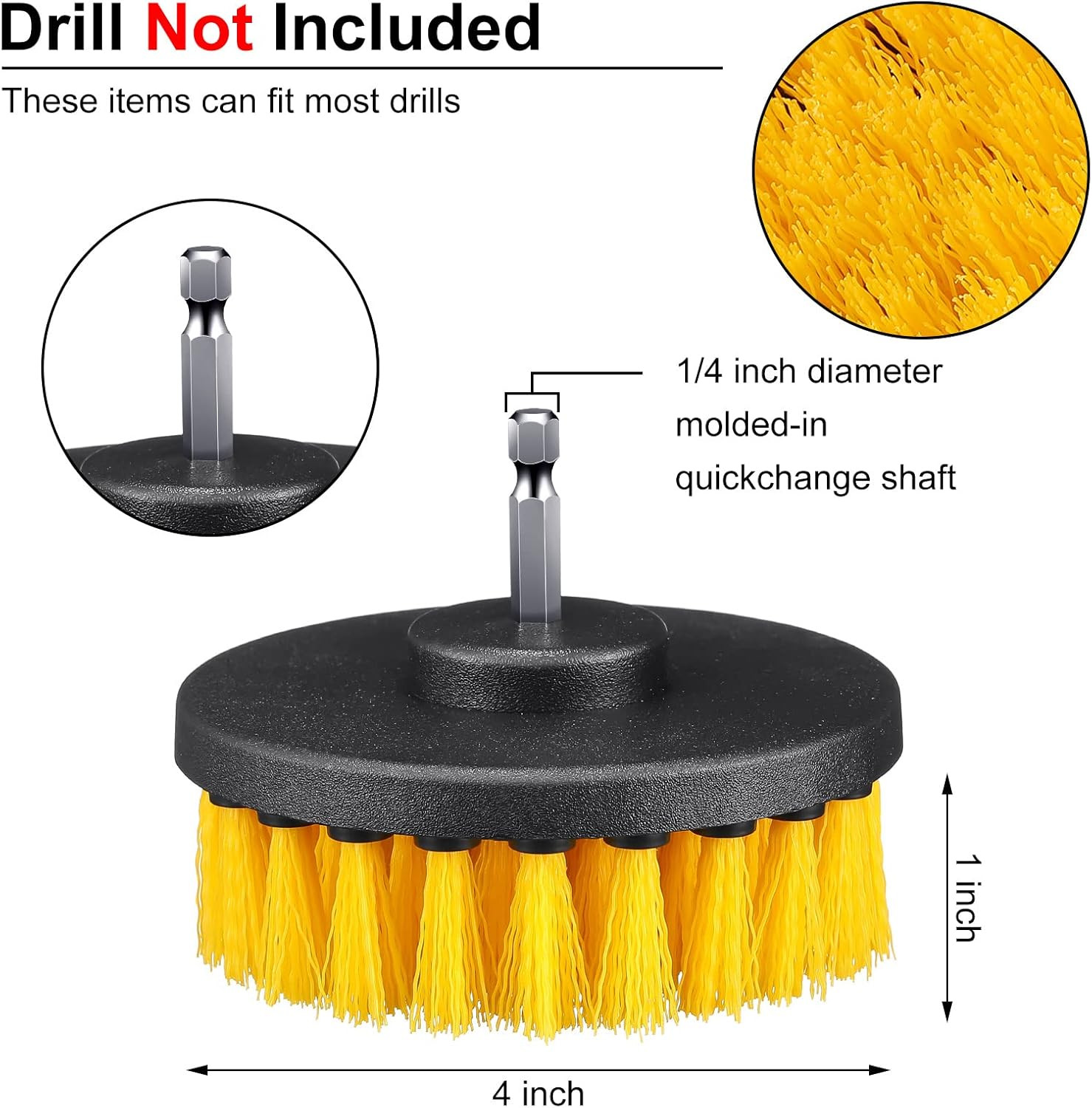 6 Pcs Drill Brush Attachment Power Scrubber Cleaning Kit Multi Purpose