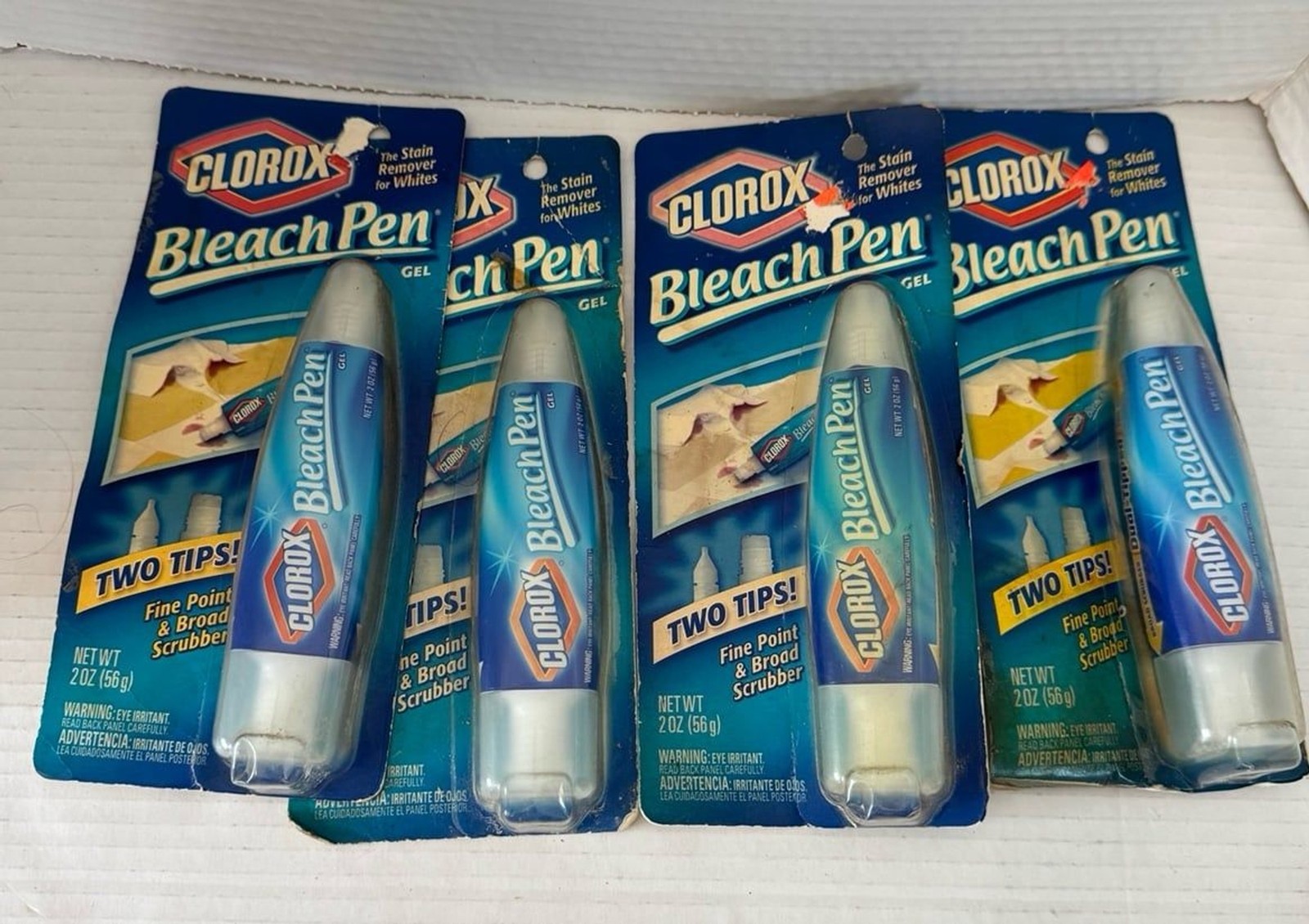 Set Lot of 4 Clorox Bleach Pen Gel Whites Dual Tipped 2 oz Sealed Discontinued