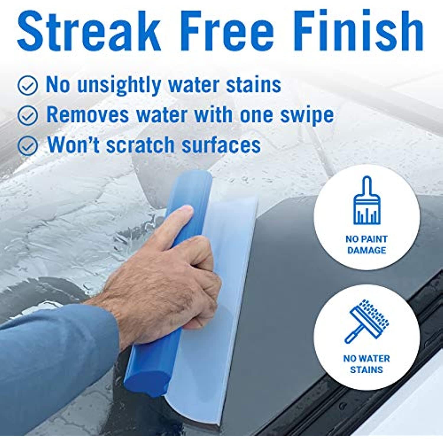 Window Squeegee Silicone Squeegee for Car Windows and Boat Windshields Blade