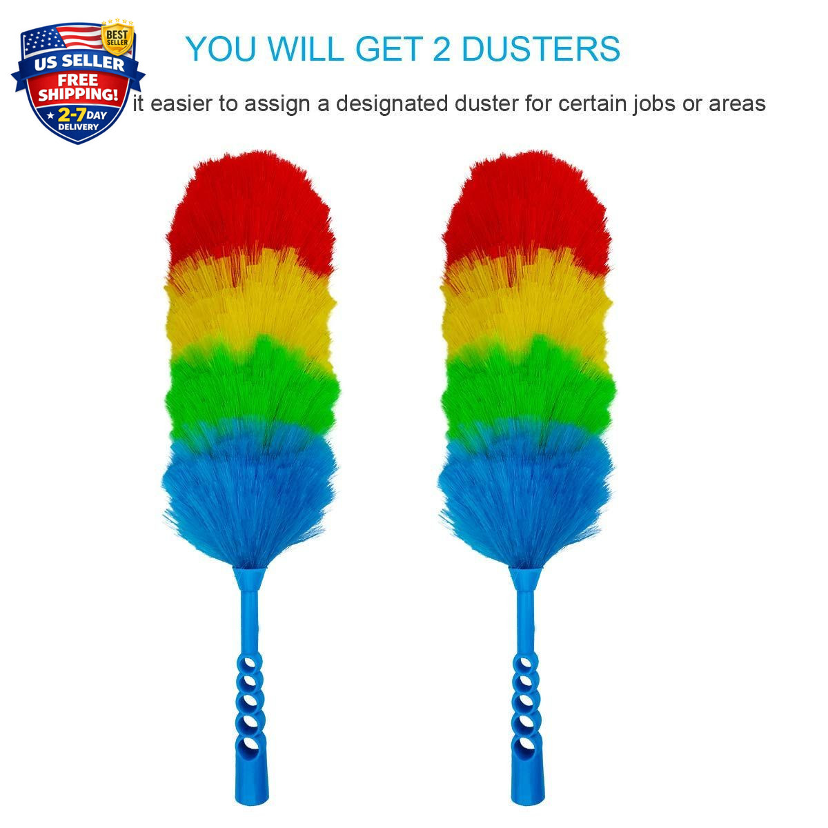 2 Pack Upgrade 19” Static Duster Beandable and Washable – More Fibers Bigger Hea