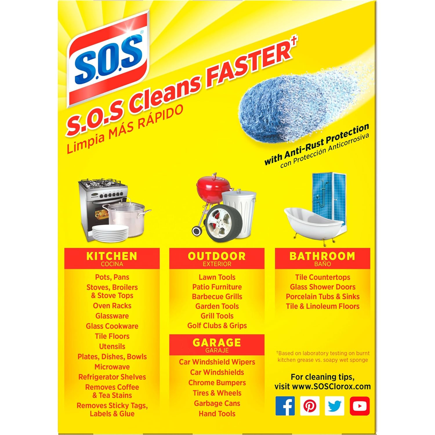 S.O.S Steel Wool Soap Pads 18 Count Heavy Duty Scouring Cleaning Pads