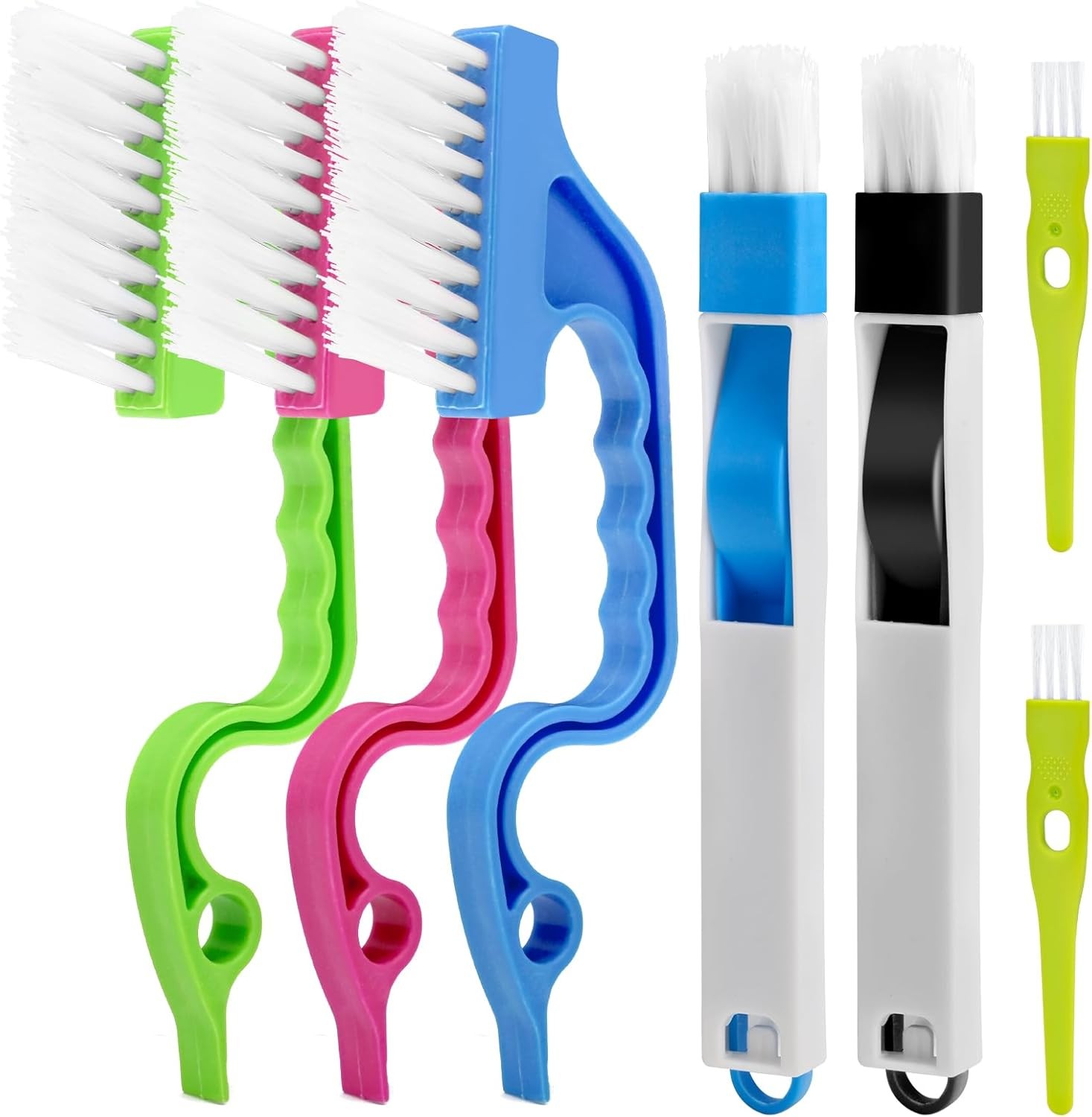 7Pcs Crevice Cleaning Brush, Multifunctional Window Track Cleaning Tools and Win