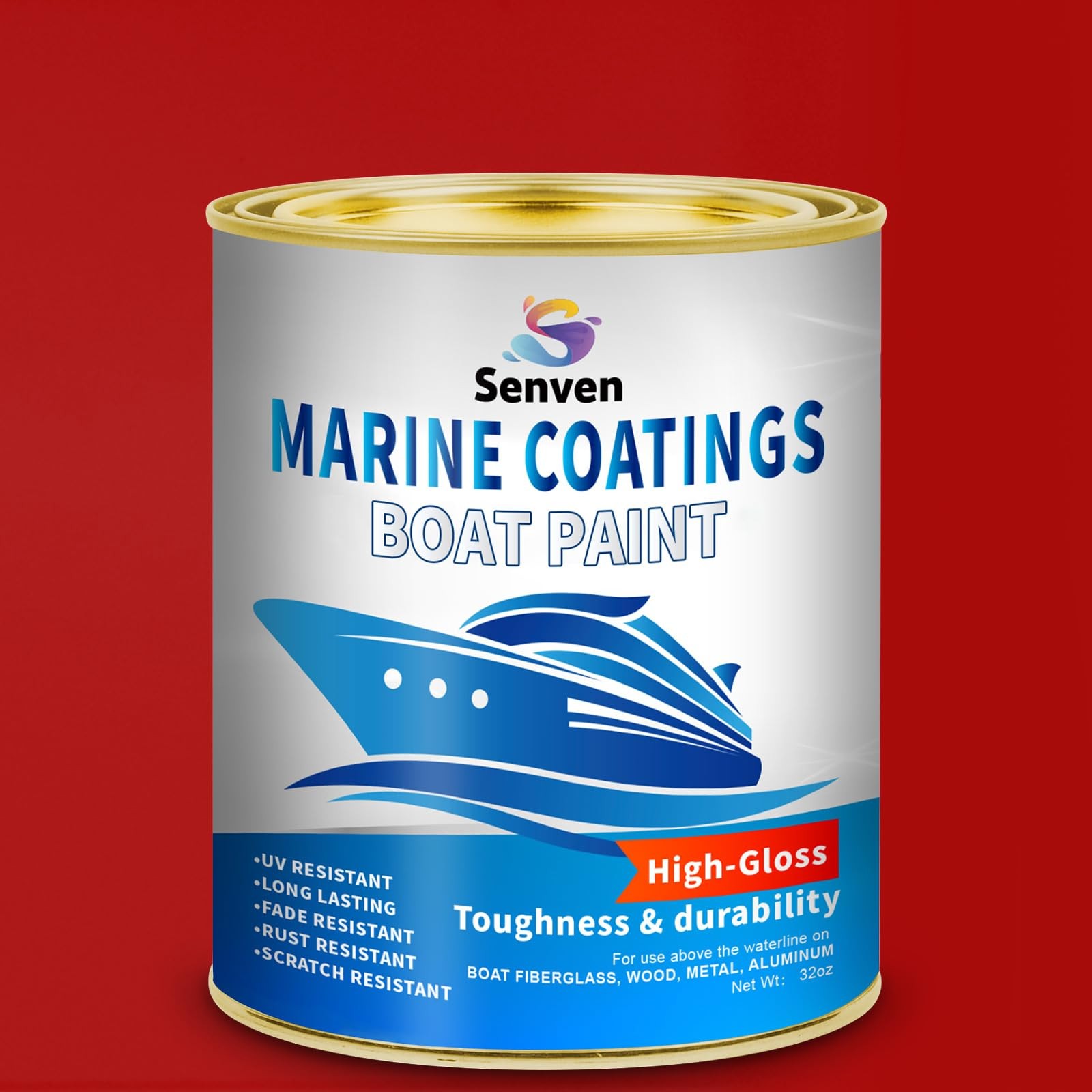 Boat Paint 35 Oz Gloss Red Boat Topside Bottom Enamel Paint, Paint for Boats,…