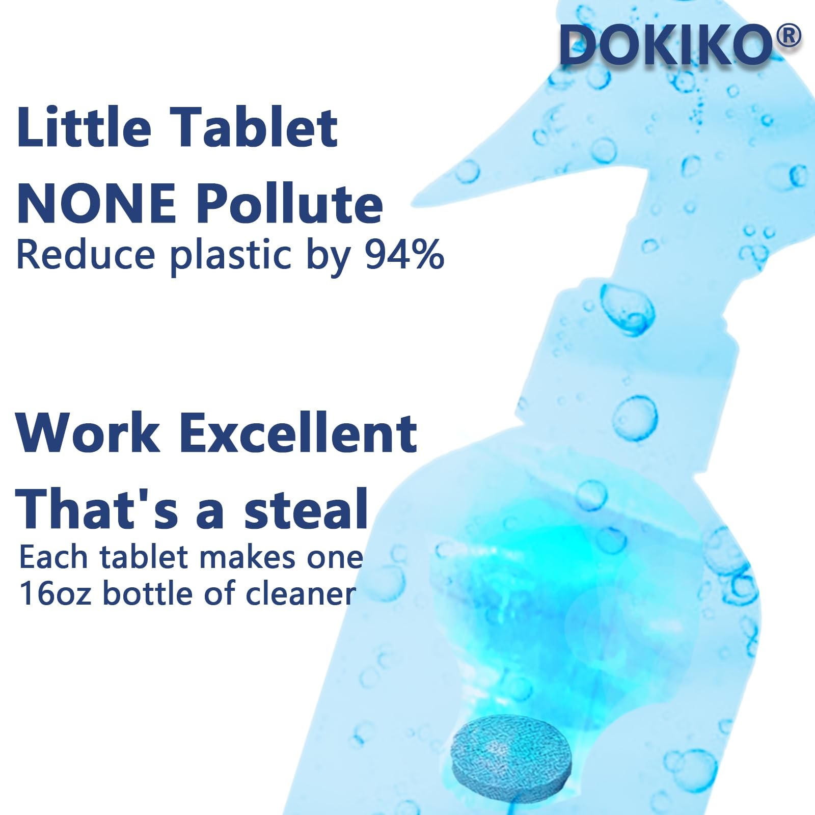Glass Cleaner Refill Tablets – 50 Concentrated Multi-Surface Cleaning Tablets…