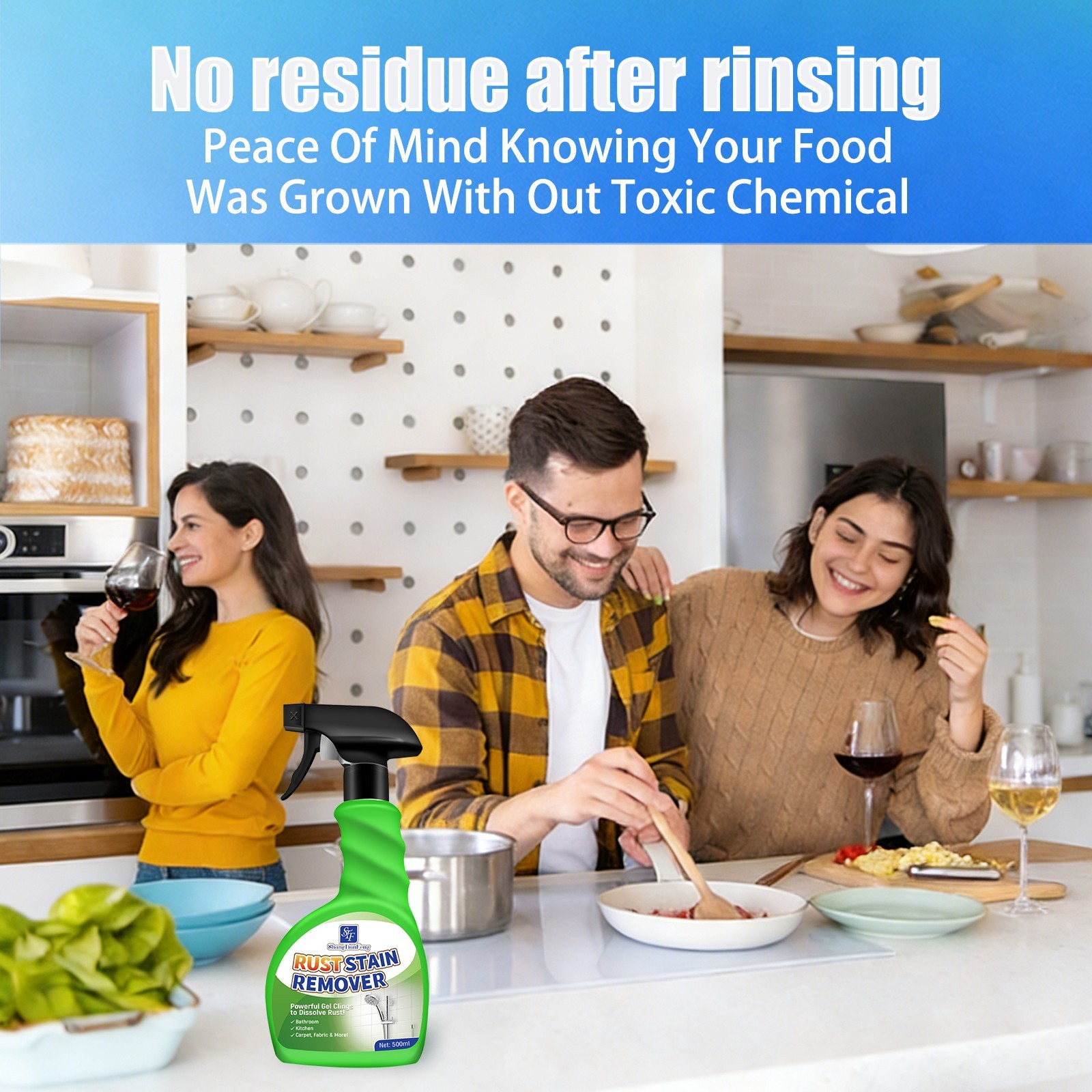2026 Upgraded Rust Limescale Remover Spray, Fast Stain Dissolve, Safe Multi-Surf
