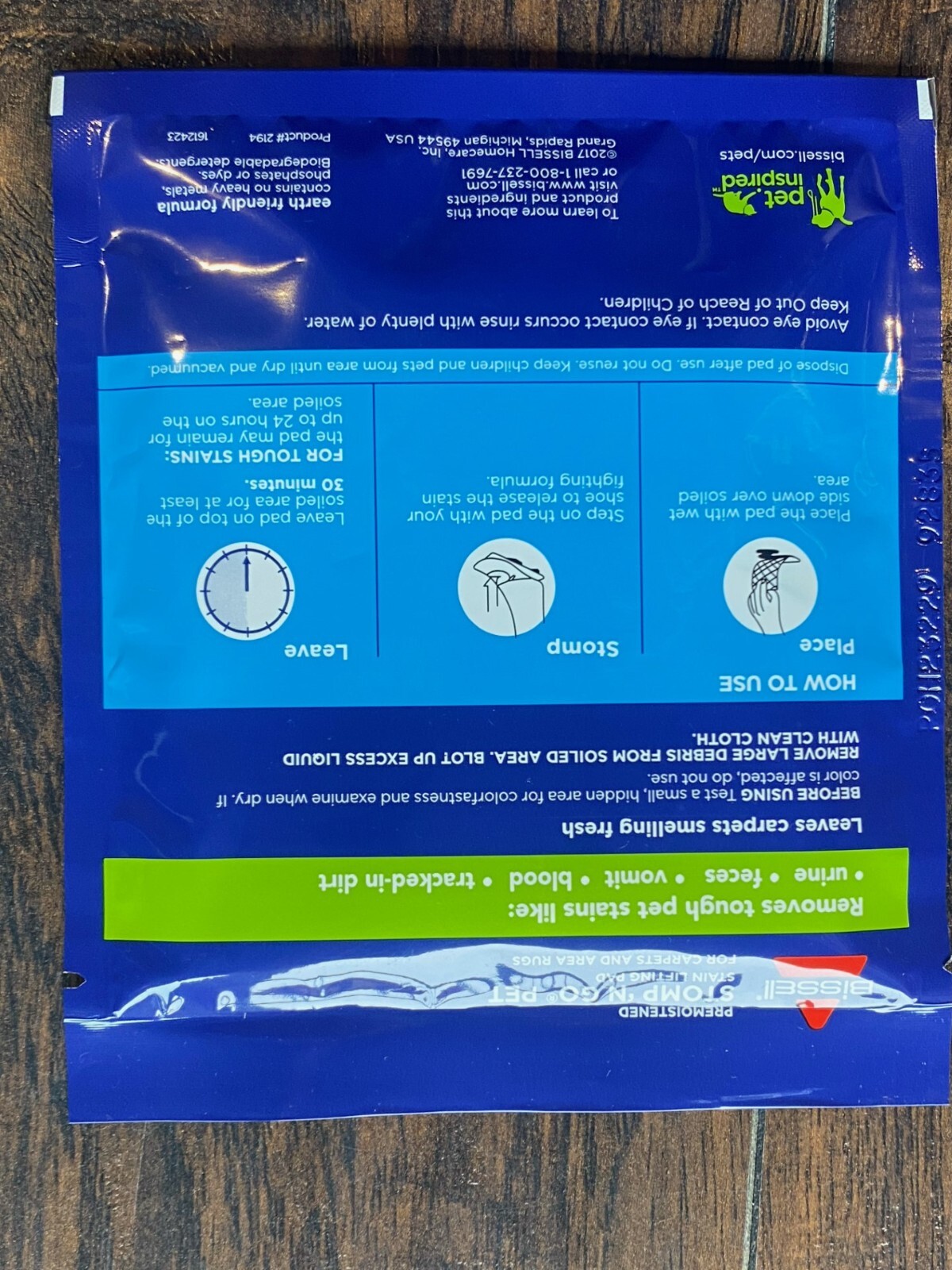 Bissell Stomp N Go Pet Lifting Pads Oxy for Stain Removal Carpet 3-PACK