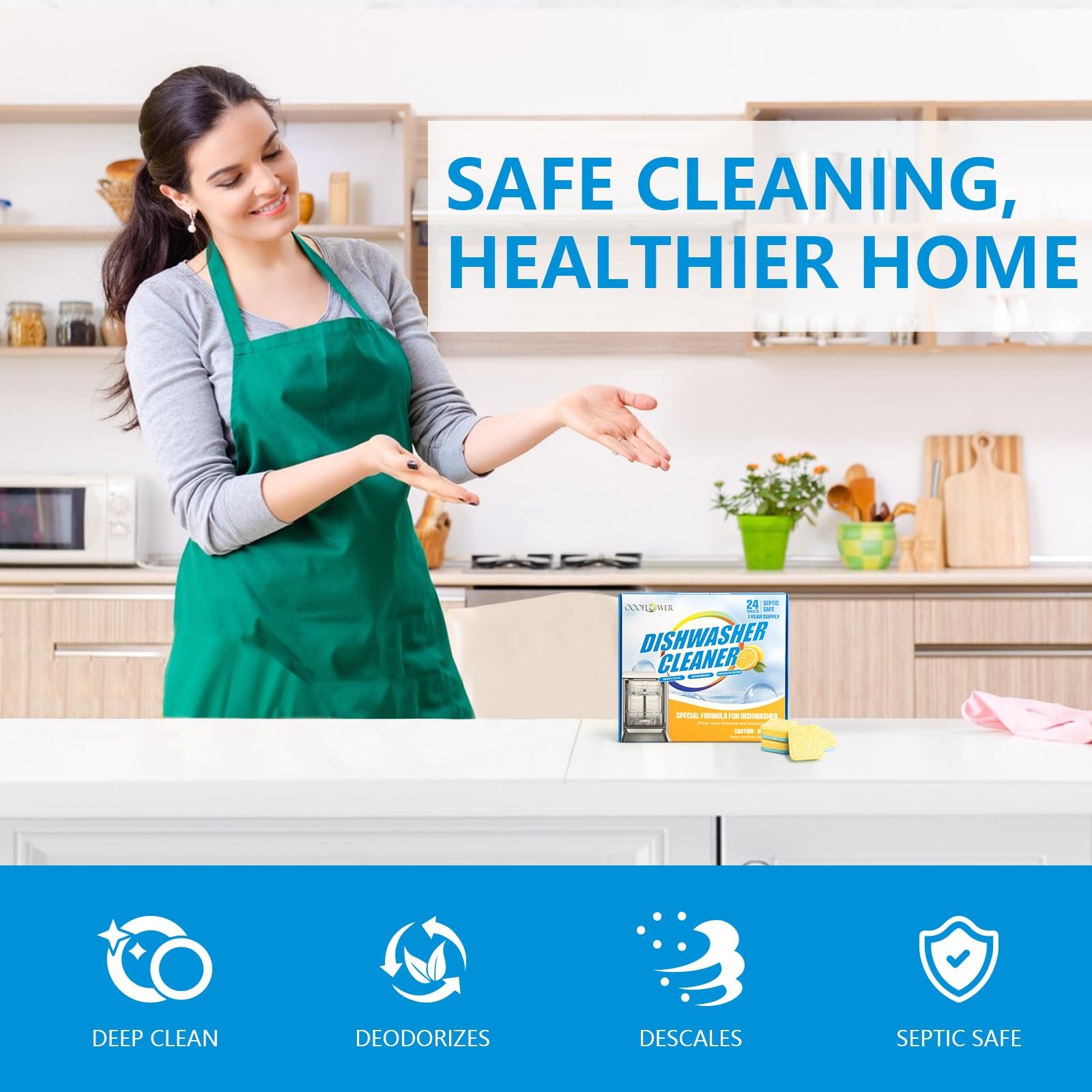 24-count Dishwasher Cleaner Tablets, Deep Cleaning and Descaling Formula, Rem…