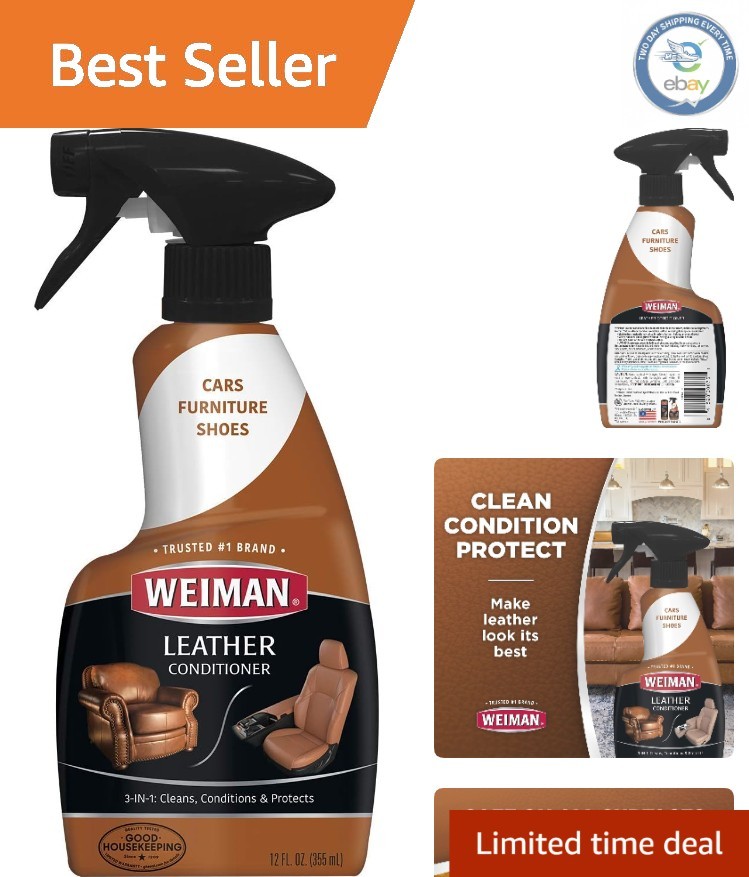 Citrus Leather Cleaner & Conditioner – 12oz UV Guard Against Fading & Cracking