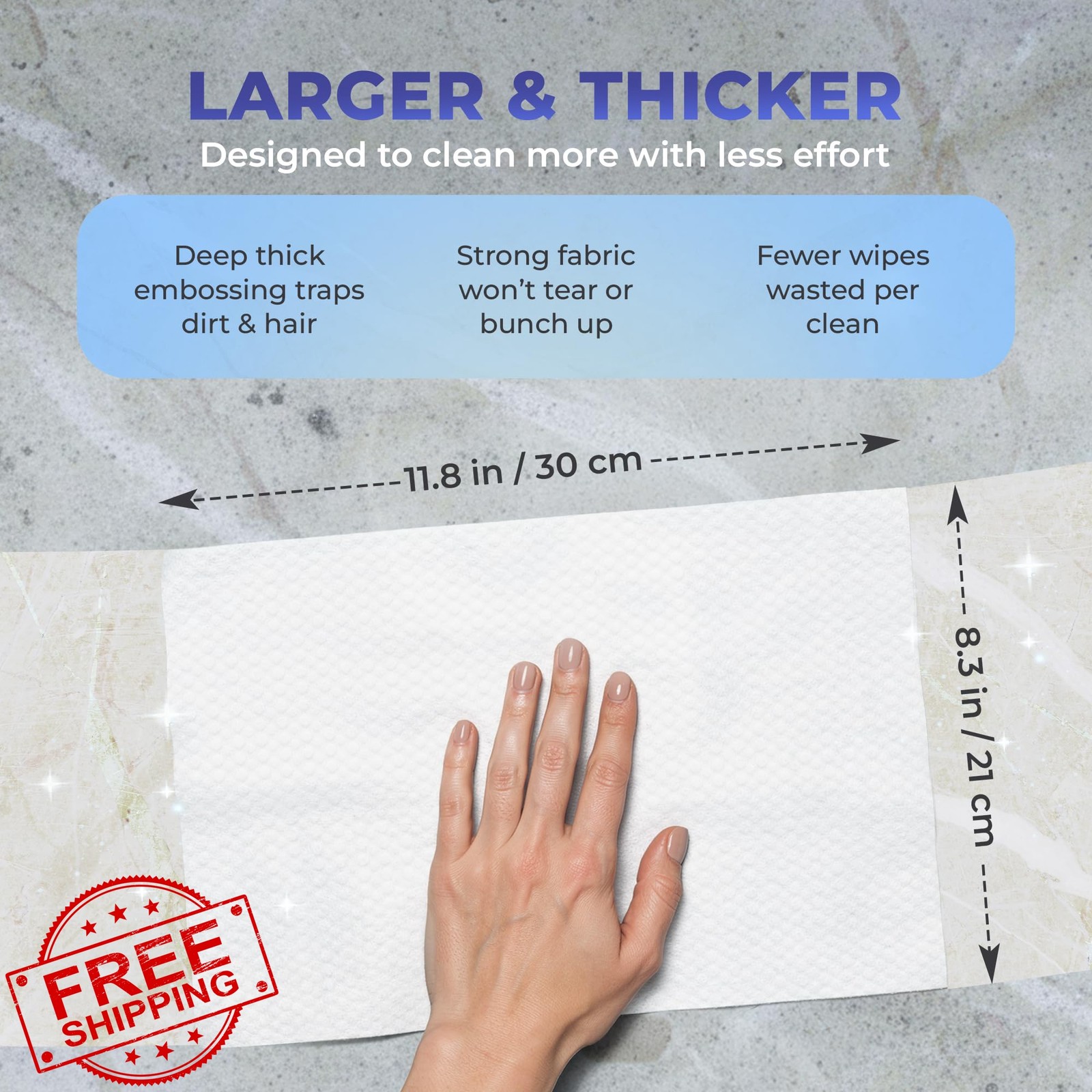 EASY TAP MOP Baking Soda Wipes 30 Count (9 Pack)