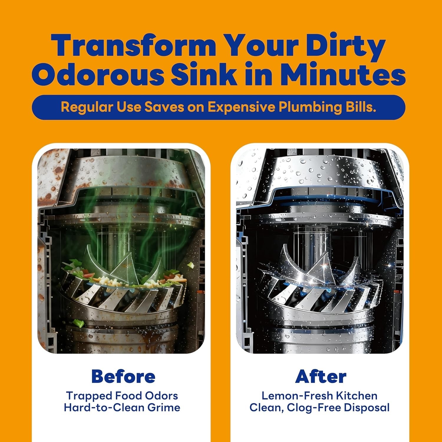 30ct Lemon Foaming Tablets: Eco-Friendly Garbage Disposal Cleaner & Deodorizer