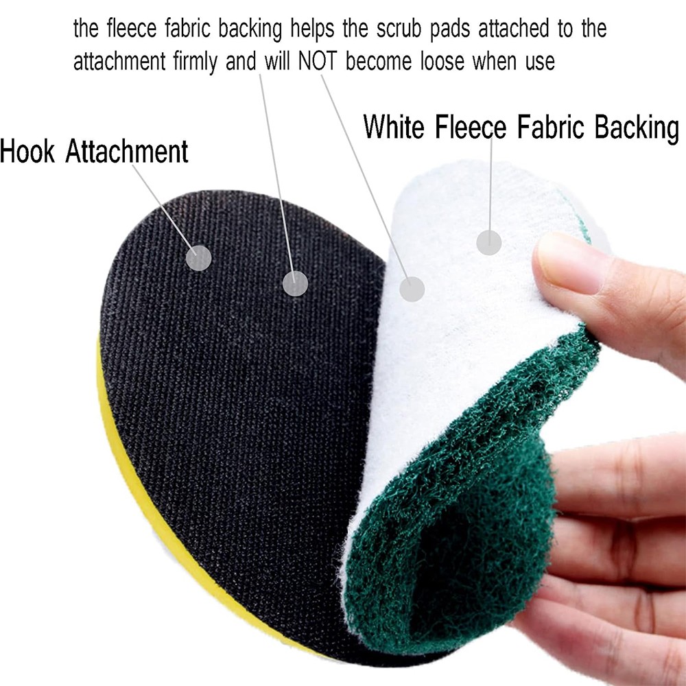 8PC 5″ Drill Power Brush Scouring Pad Tile Power Car Scrubbing Pad Cleaning Kit