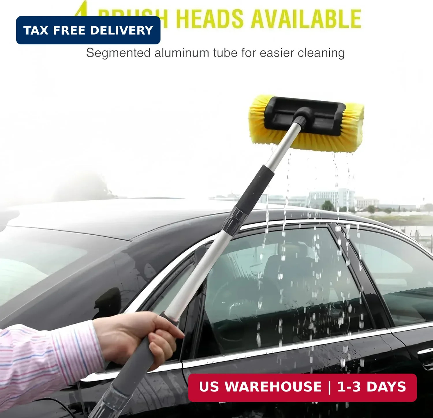 62″ Car Wash Brush with Long Handle Soft Bristle Car Cleaning Brush for Washing