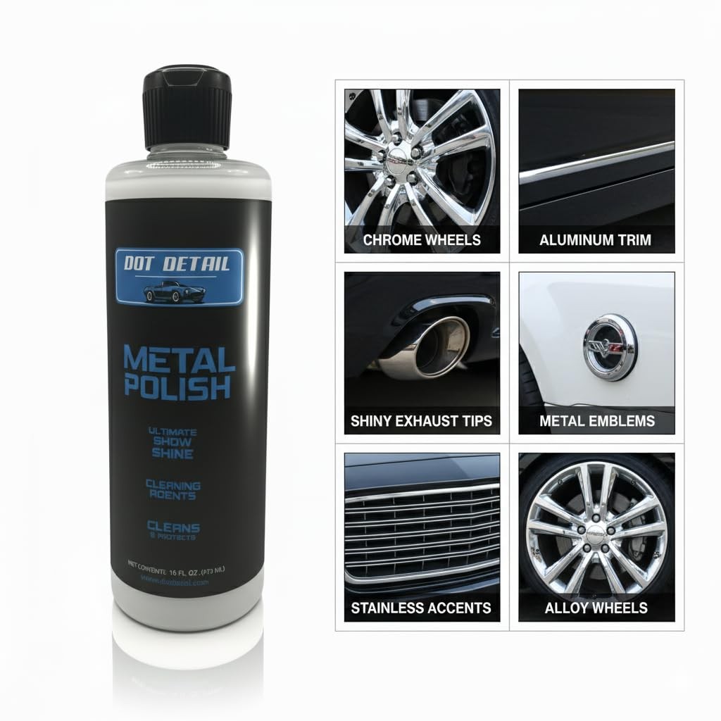 Metal Polish 16 fl oz Cleans Protects Aluminum Brass Copper Silver Gold