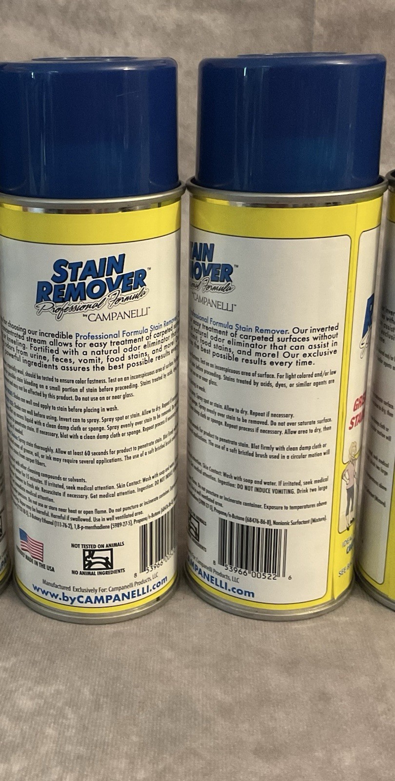CAMPANELLI STAIN REMOVER PROFESSIONAL FORMULA 15 OZ SPRAY LOT OF 2