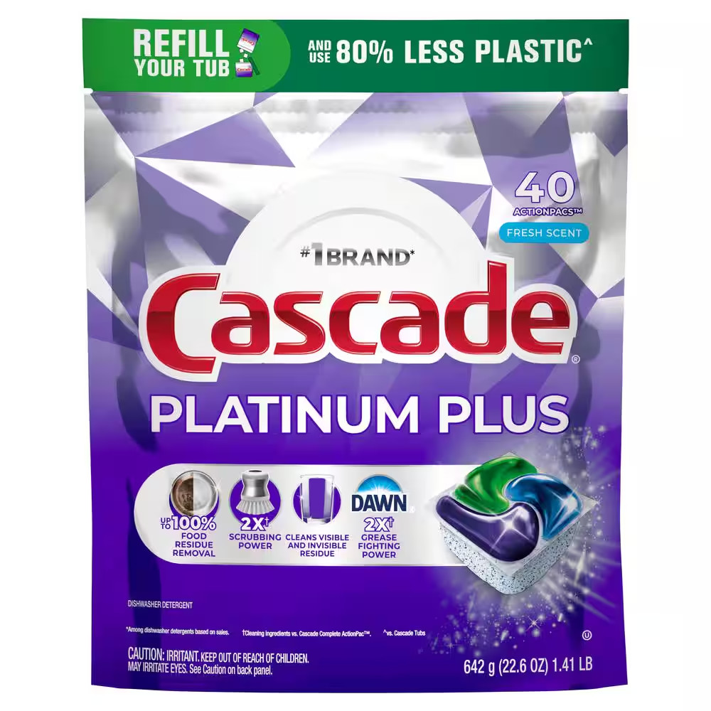 Platinum plus Dawn Fresh Scent Dishwasher Detergent Pods (40-Count)