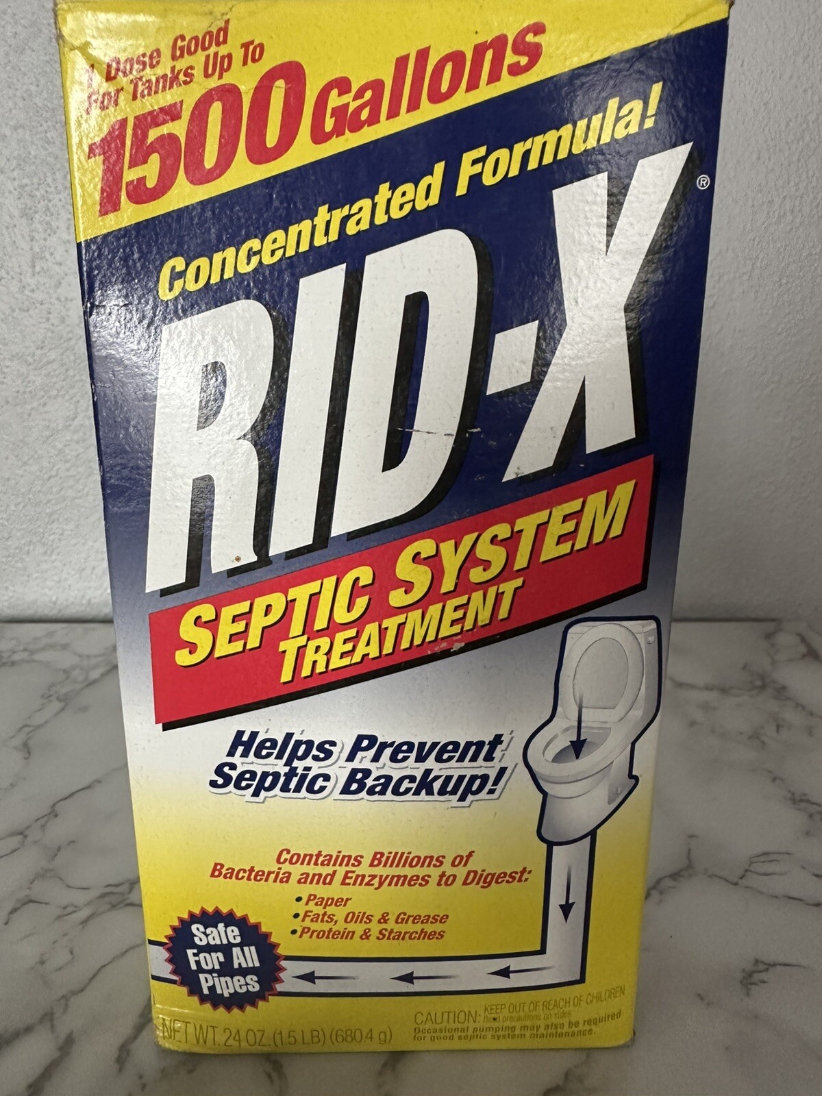 RID-X Septic System Treatment. 24 Oz / 1.5 Lb. New. Sealed. One Month Supply