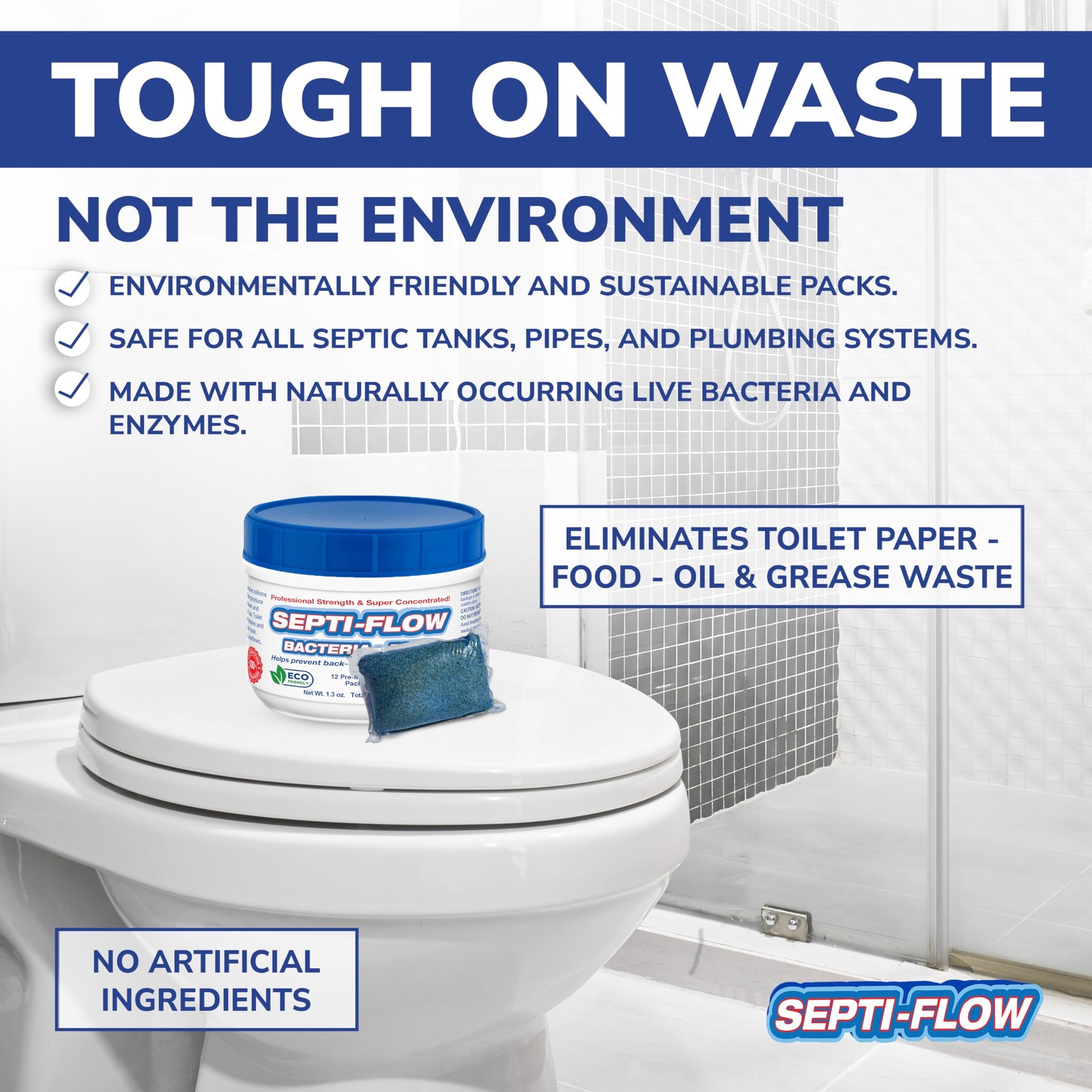 Septic Tank Treatment | Enzyme Pods | 1 Year Supply | 2+ Billions Blue