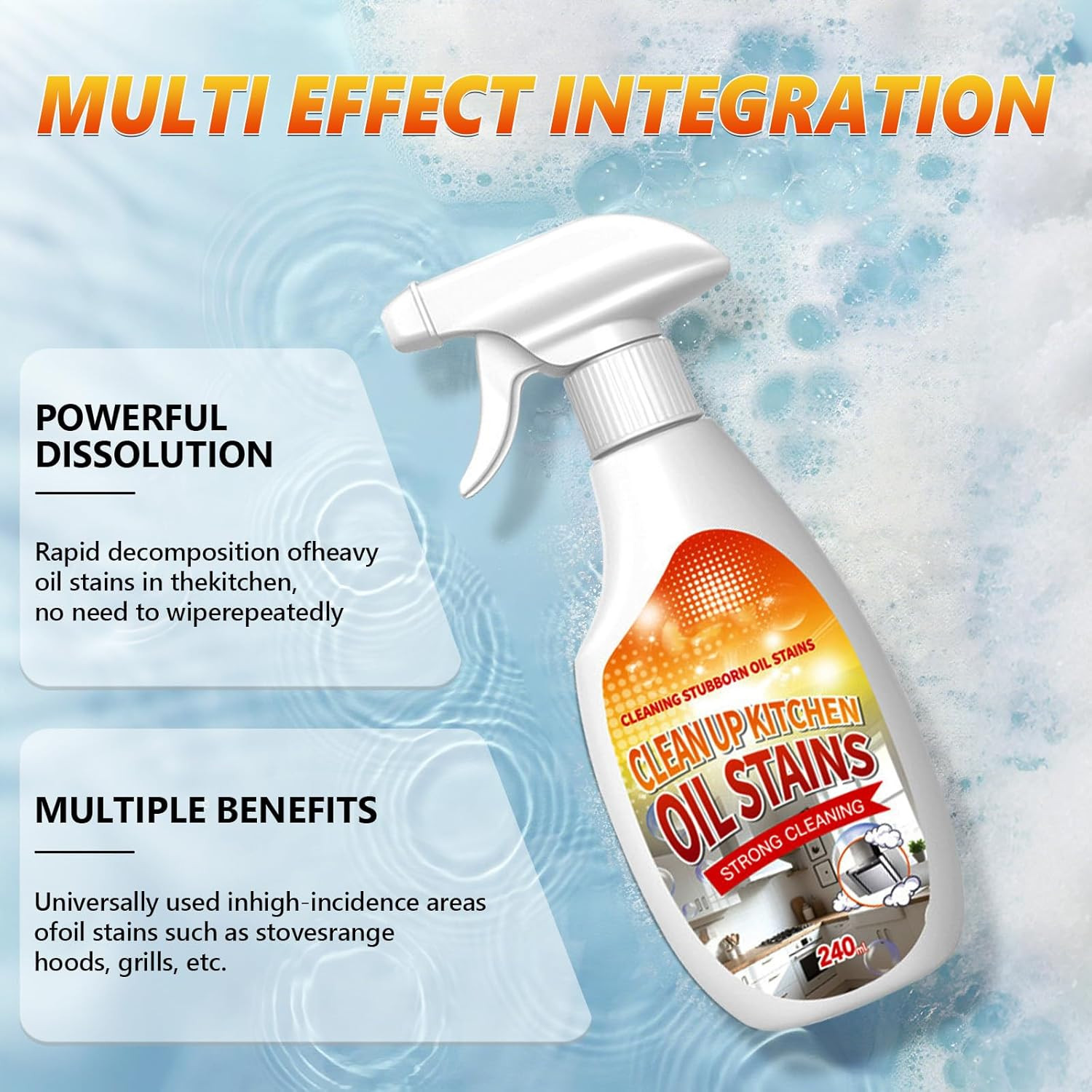 Clean up Kitchen Oil Stains Spray,Kitchen Spray Cleaner,All-Purpose Cleaning Spr