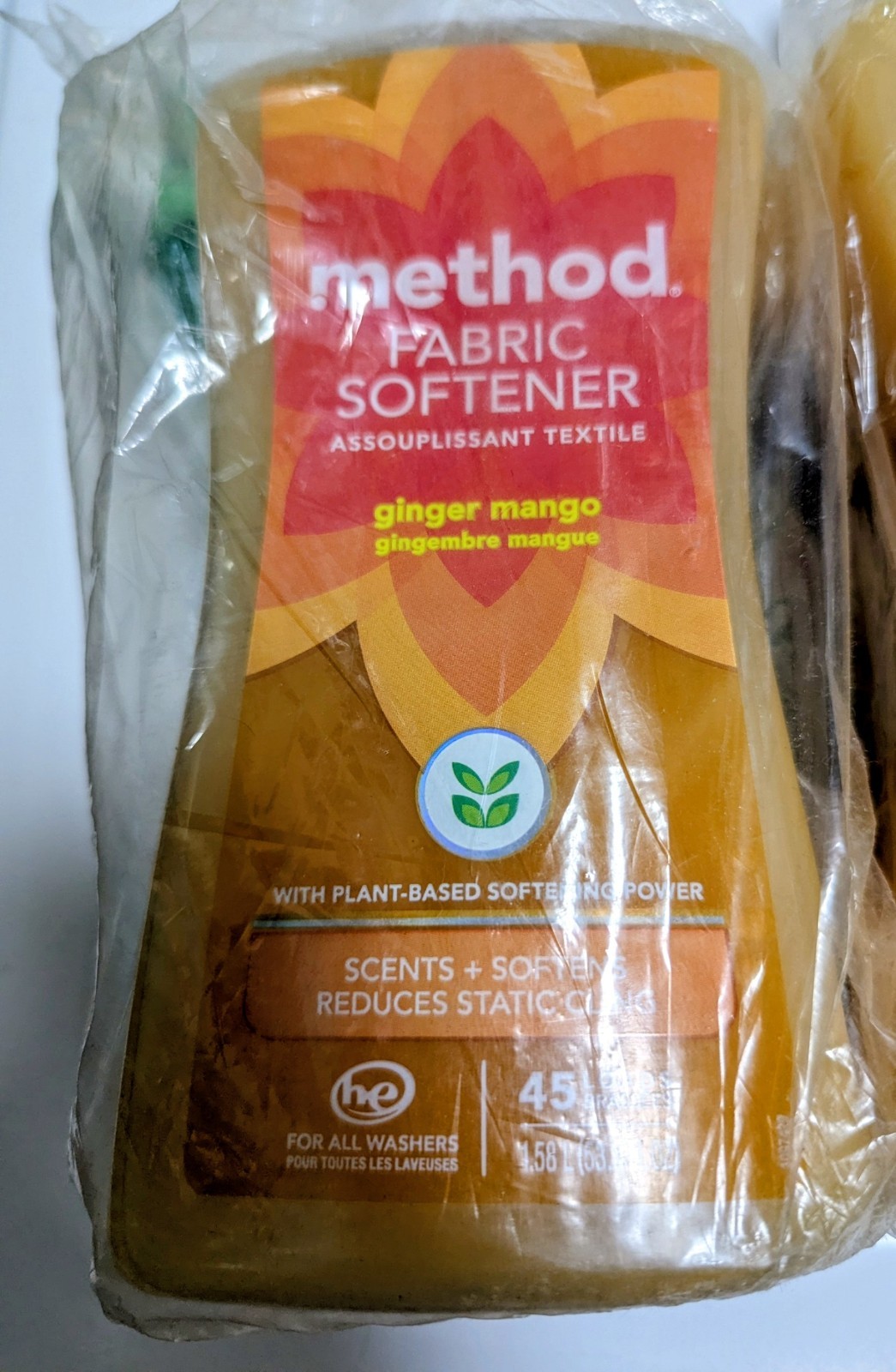 Method Ginger Mango Scent Fabric Softener Liquid 53.5 oz Plant Based 45 loads