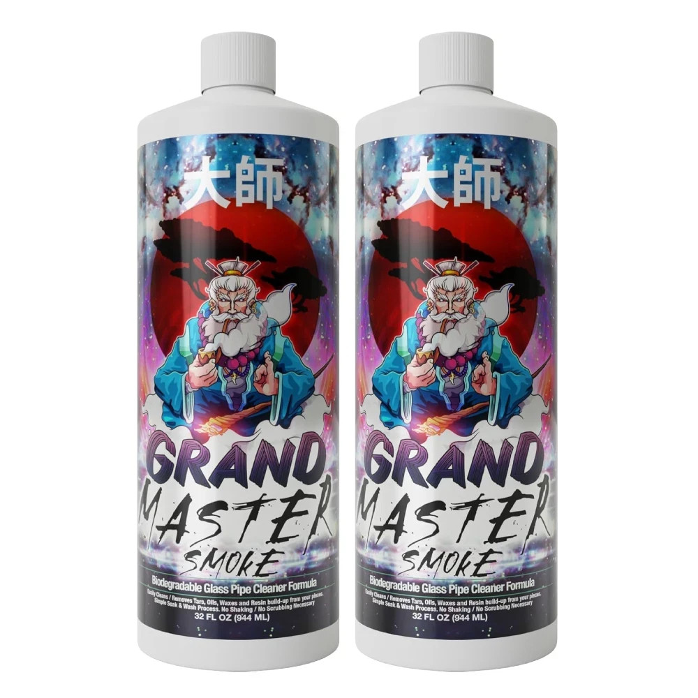 GRAND MASTER SMOKE 64oz / 2 Pack Soak & Wash Bundle Glass Pipe Cleaner