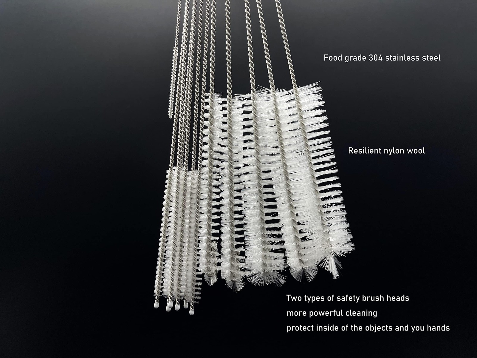 12 PCS Straw Cleaner Brush kit with 2mm-25mm /6.5-10 INCH for Tube and Pipe.T…