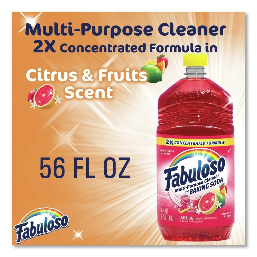 Fabuloso Multi-Use Cleaner, Citrus Scent, 56 oz Bottle, 6/Carton