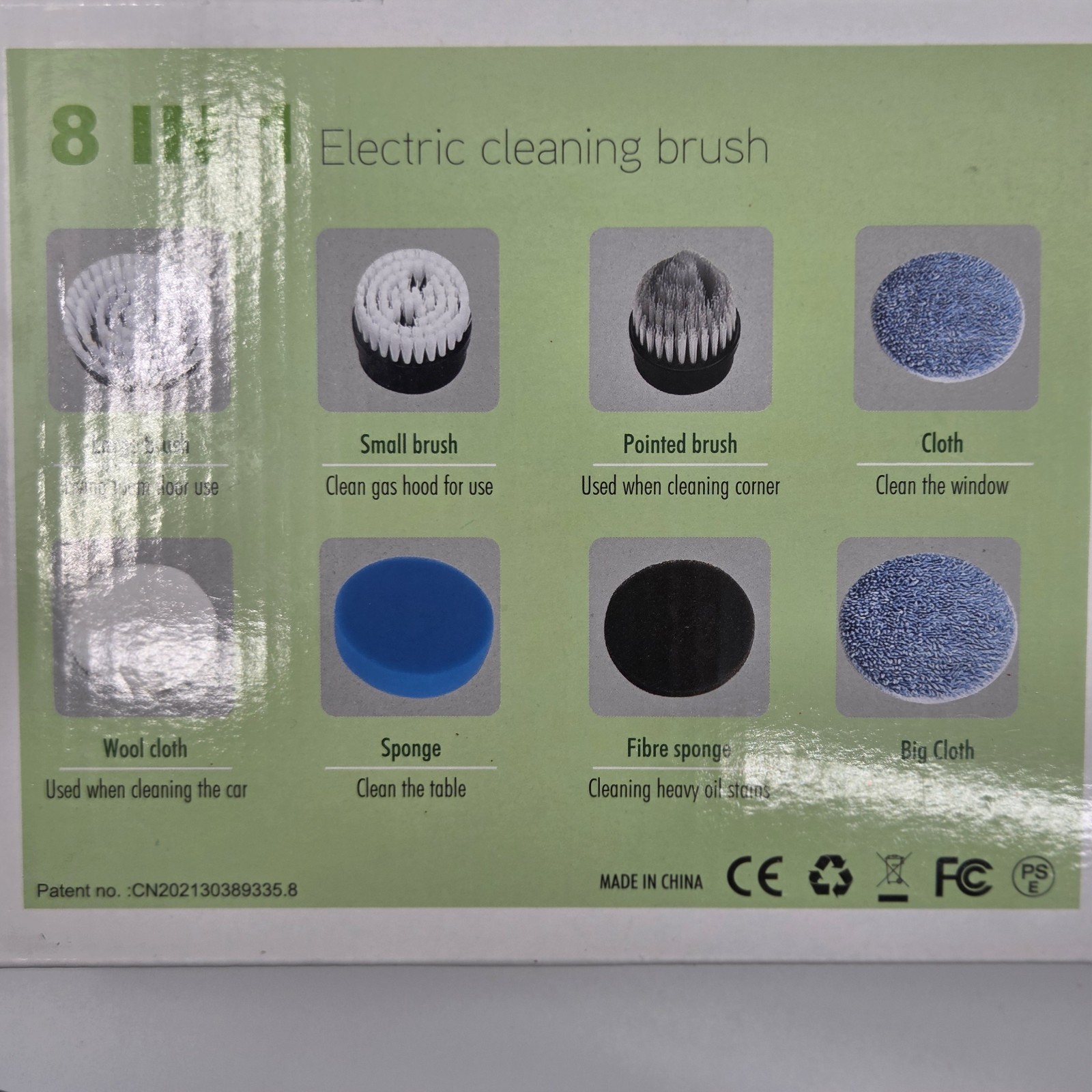 8 in 1 Electric Spin Scrubber Cordless Power Brush Bathroom Shower Tile Cleaner