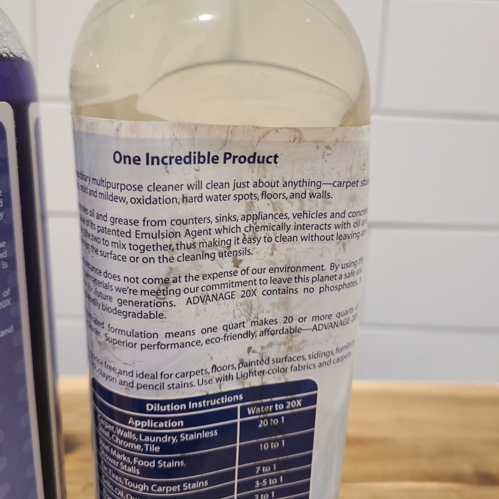 ADVANAGE 20X Multi-Purpose Cleaner Clear & Lavender 2 Pack 32oz Concentrate NEW