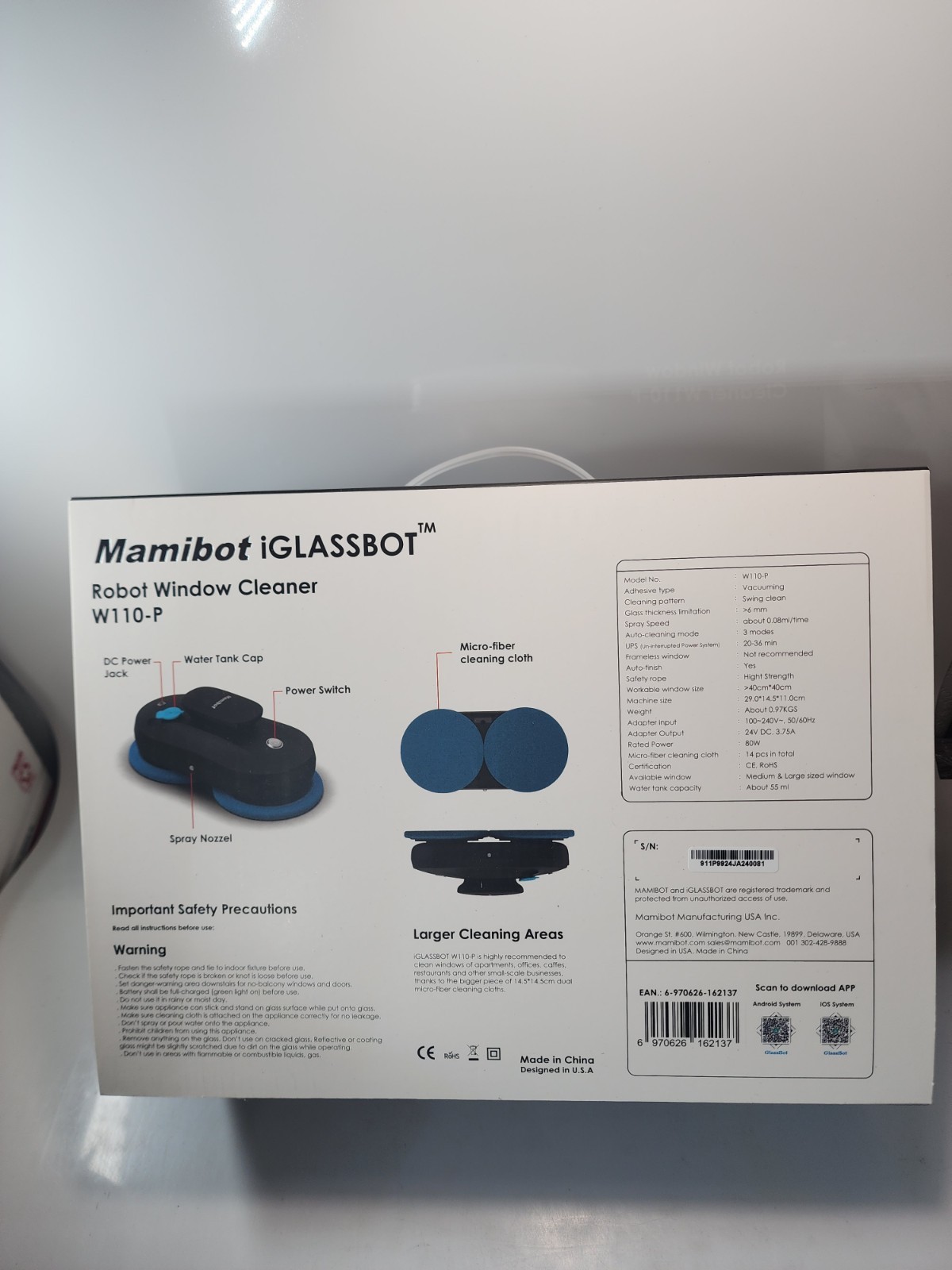 Mamibot Window Cleaner Robot,Automatic Water Spray Window Washing Machine