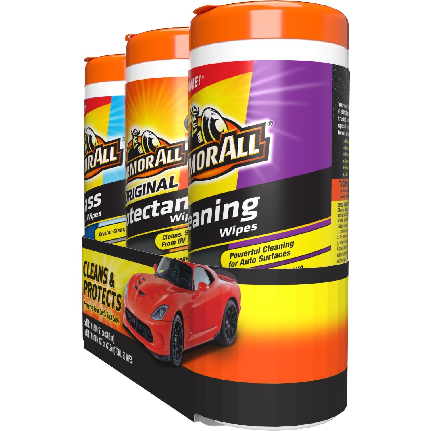 Armor All Car Interior Value Pack 90 Count Includes Auto Glass Cleaner Cleaning