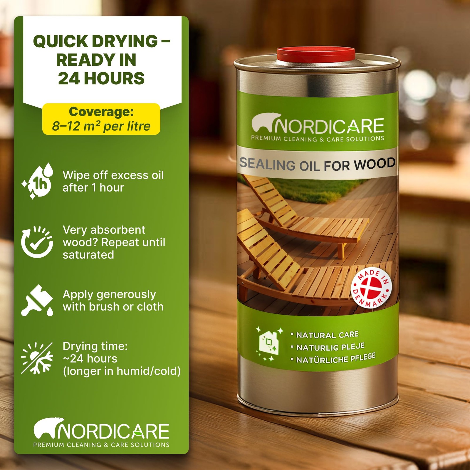 Teak Oil for Outdoor Furniture, 34 Oz – Outdoor Wood Oil & Sealer for Teak, A…