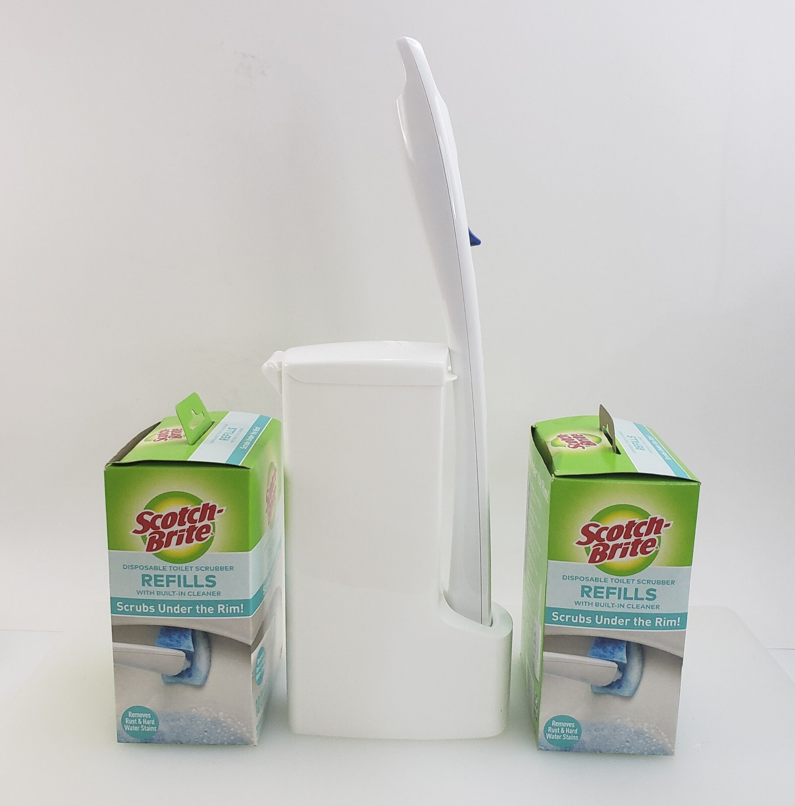 Scotch Brite Toilet Scrubber Wand w Storage Caddy plus 20 Refill Pads NEW